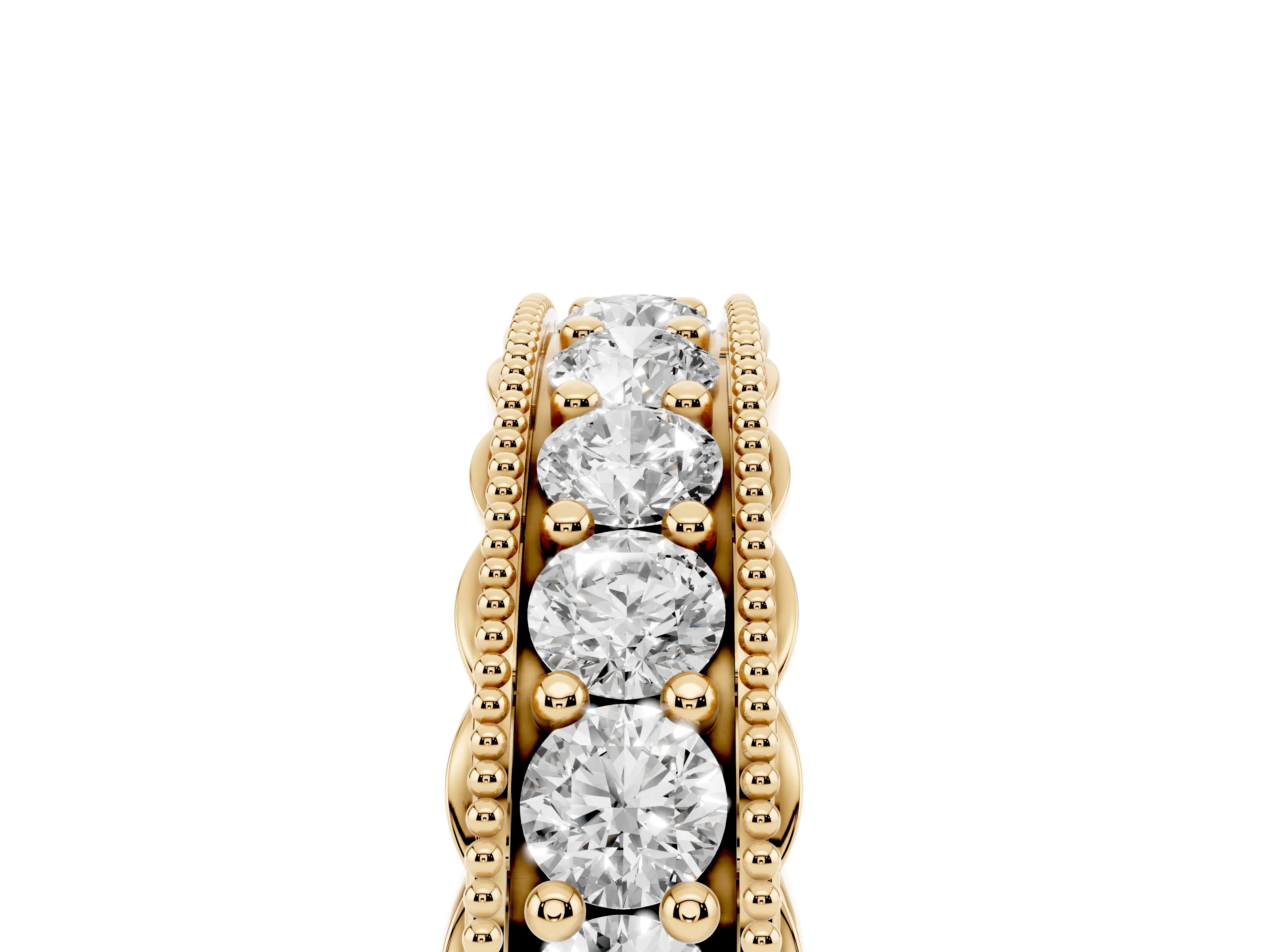 Round Diamond Full Circle Eternity Band Set in Yellow gold with Channel Setting