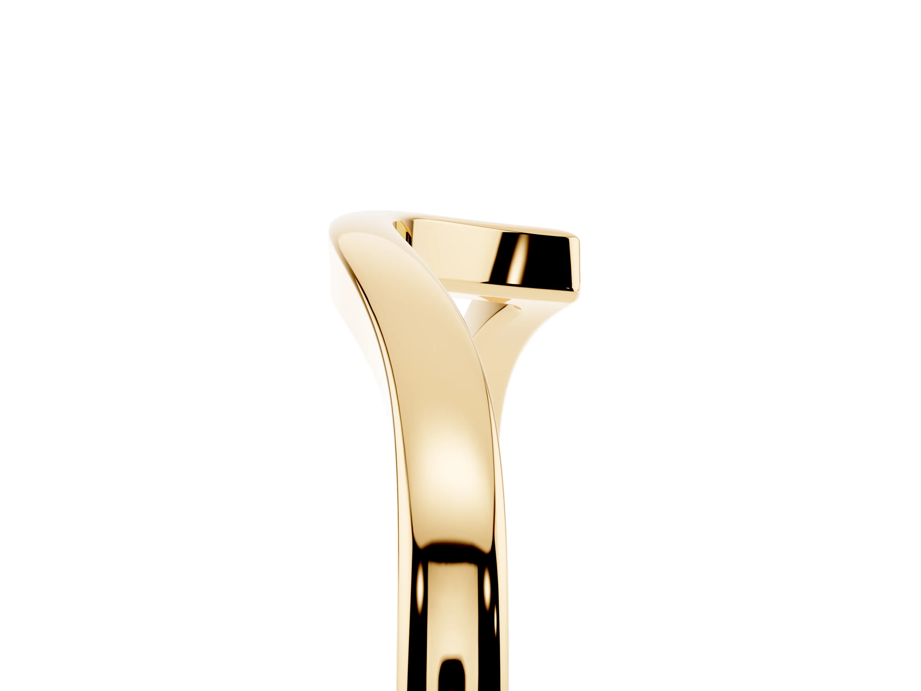 Round Diamond Curved Solitaire Band Set in Yellow gold with Prong Setting