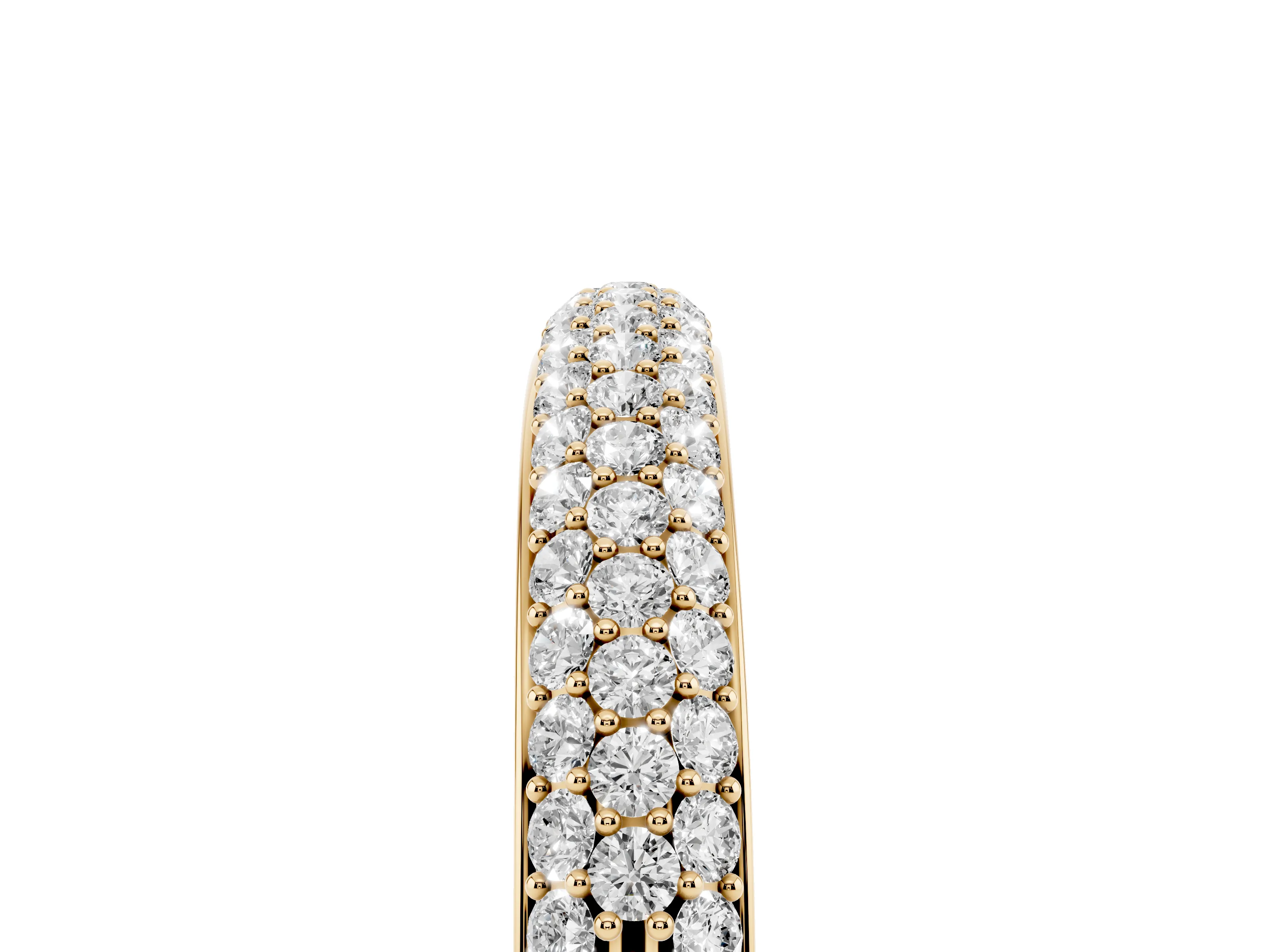 Round Diamond Pavé Eternity Band Set in Yellow gold with All-Around Stones