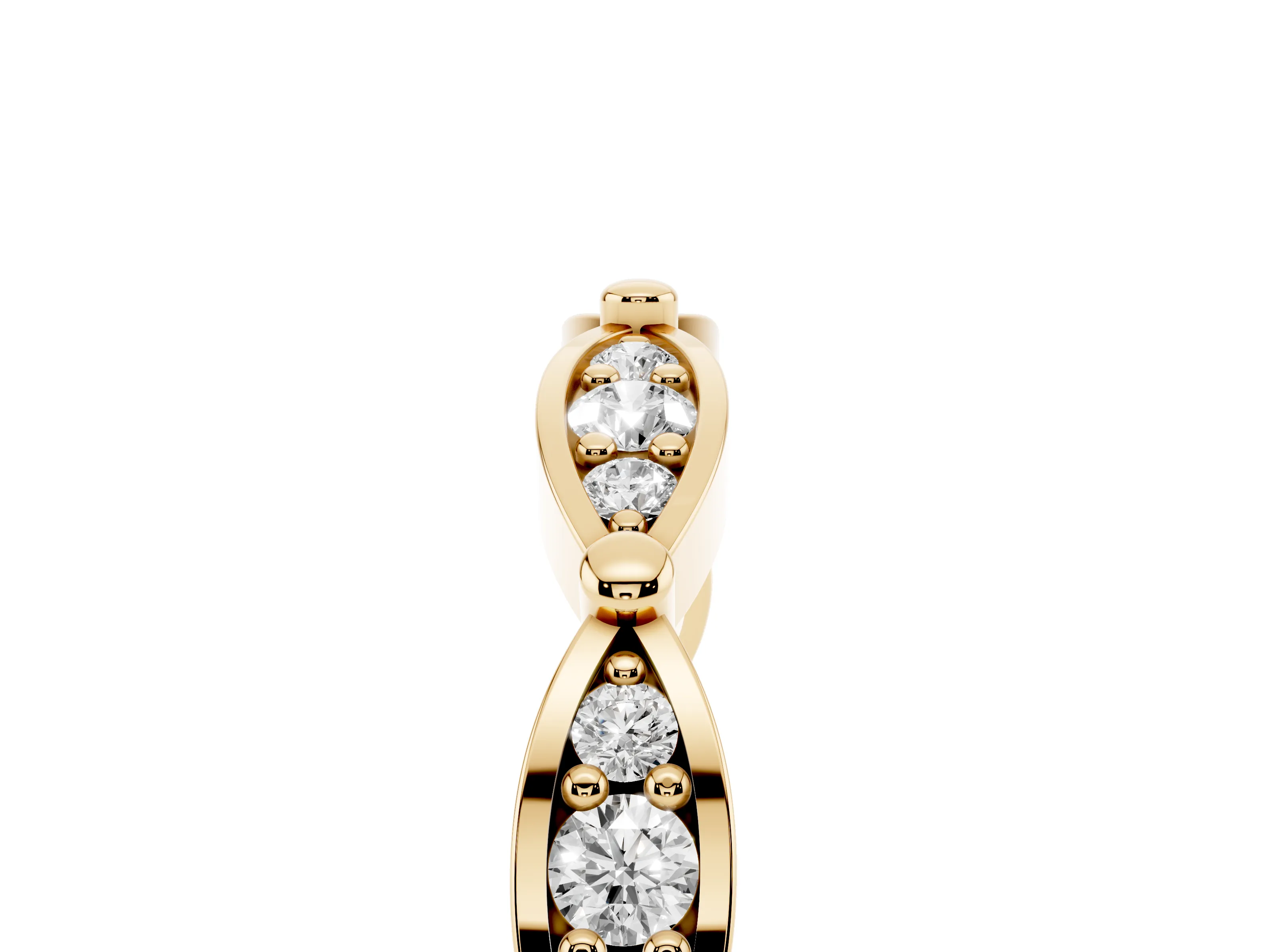 Marquise Section Diamond Eternity Band Set in Yellow gold with Pavé Bezel Setting