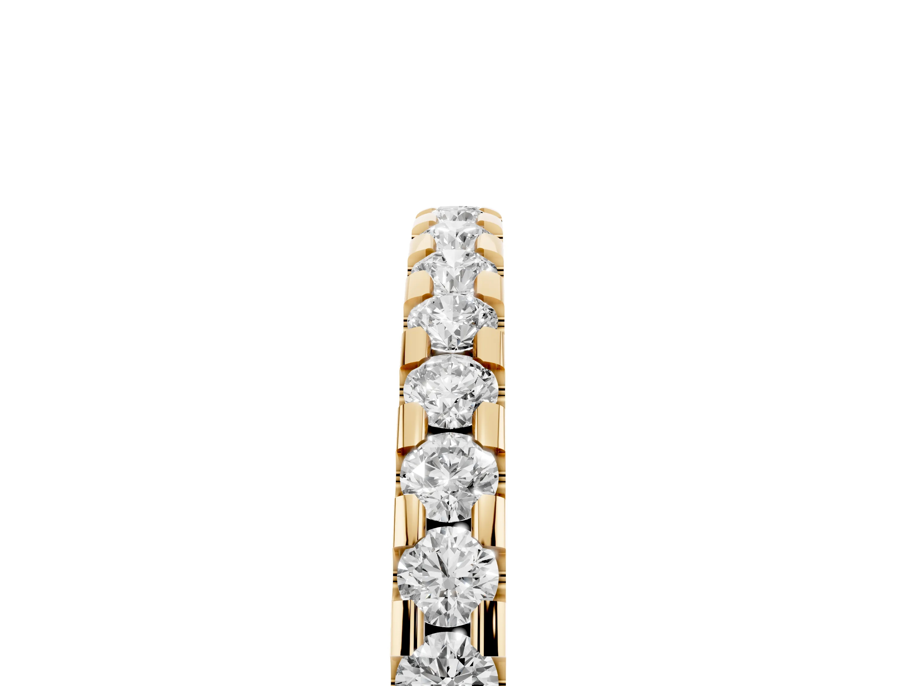 Round Diamond Eternity Band Set in Yellow gold with Pavé Micro Prong Setting