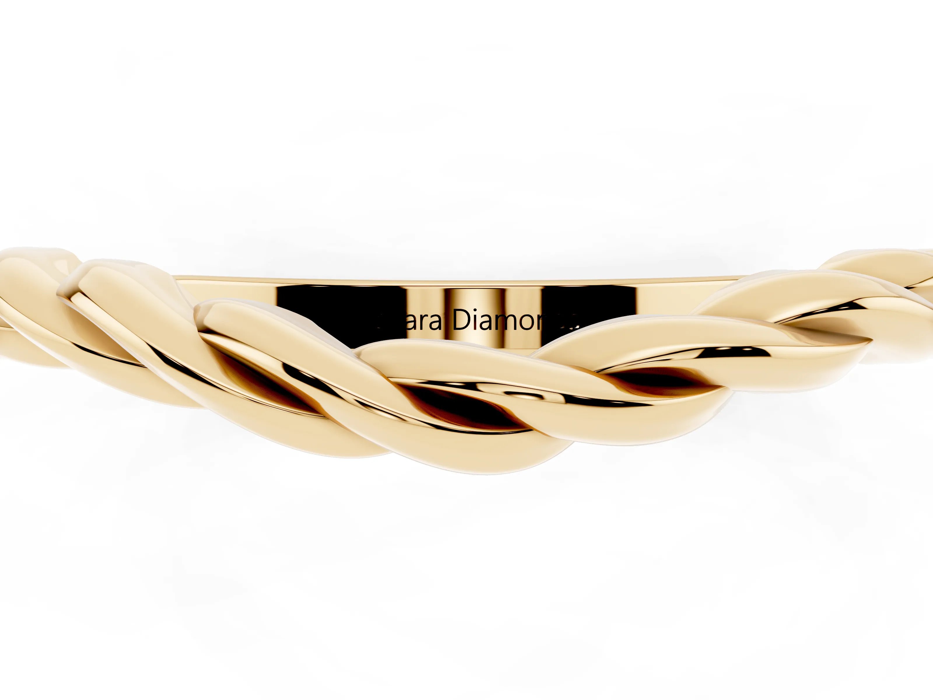 Marquise Diamond Twist Eternity Band Set in Yellow gold with Bezel Setting
