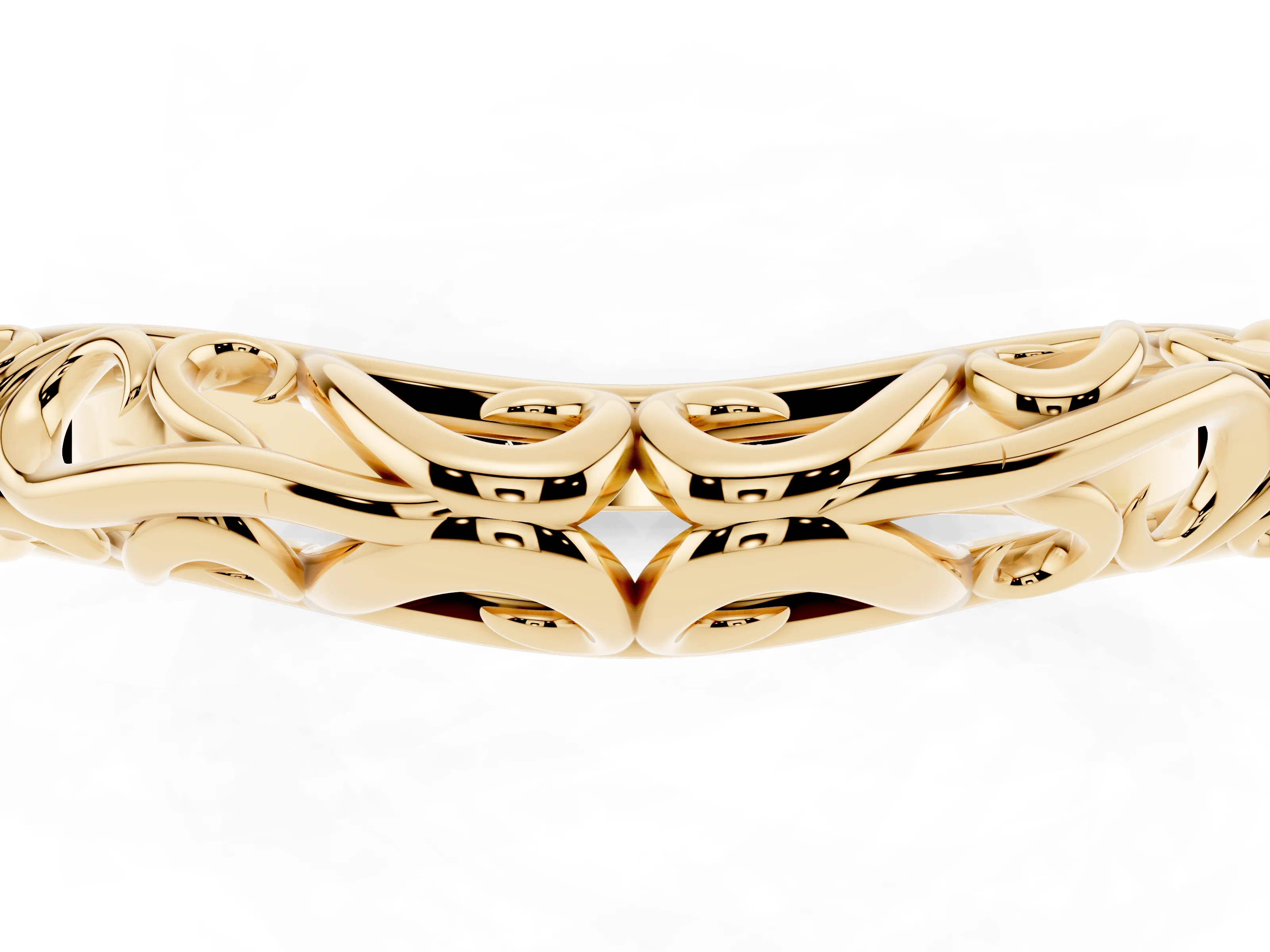 Twisted Vine Filigree Band Set in Yellow gold