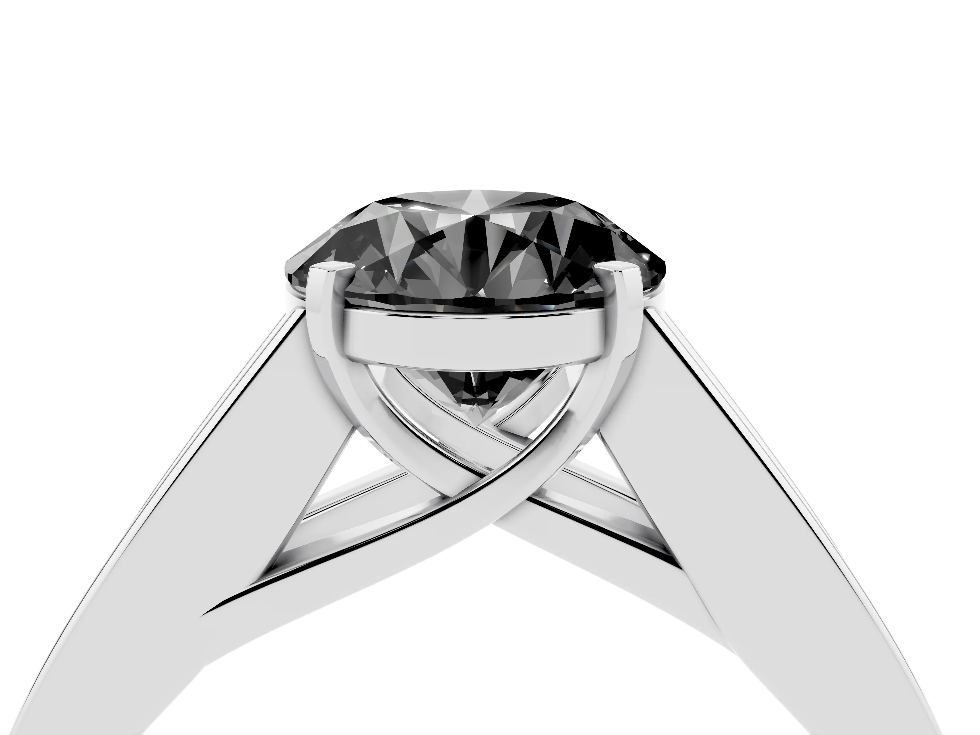 Fancy Black Round Cut Diamond Solitaire Ring Set in Silver with Channel-Set Accent Stones and Prong Setting