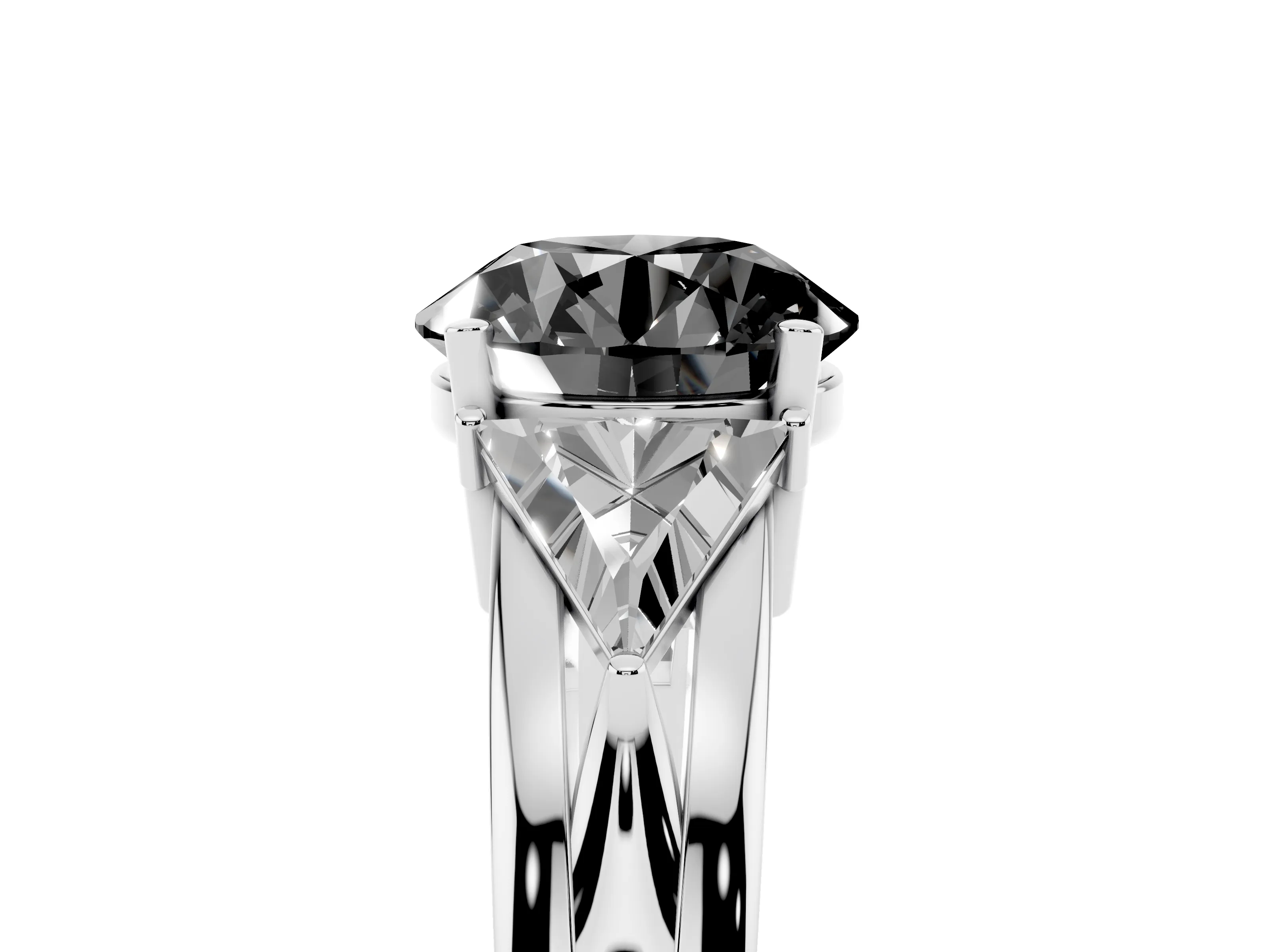 Fancy Black Round Cut Diamond Three-Stone Ring Set in Silver with Trillion Side Stones and Split Shank