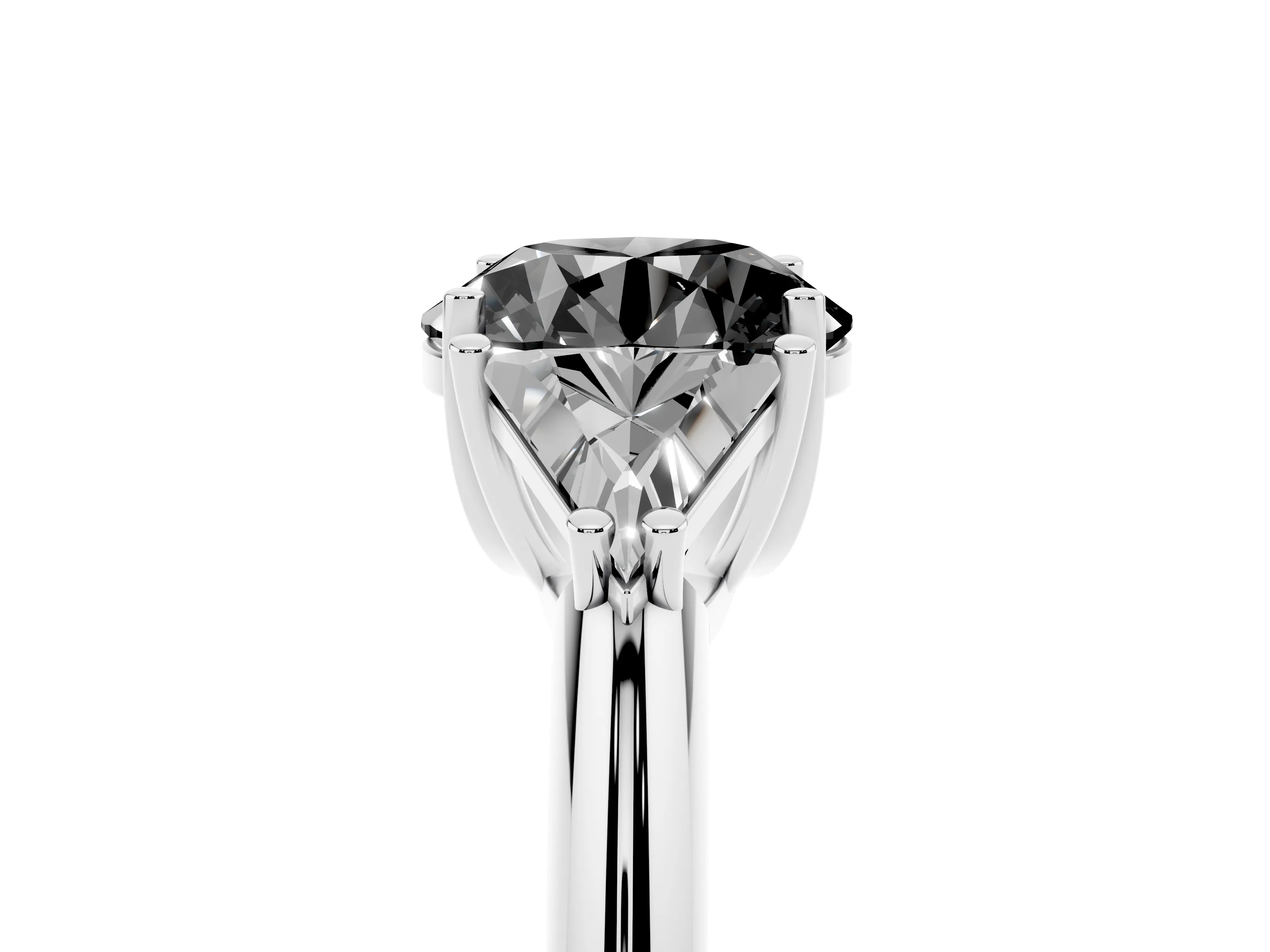 Fancy Black Round Cut Diamond Three-Stone Engagement Ring Set in Silver with Trillion Side Stones