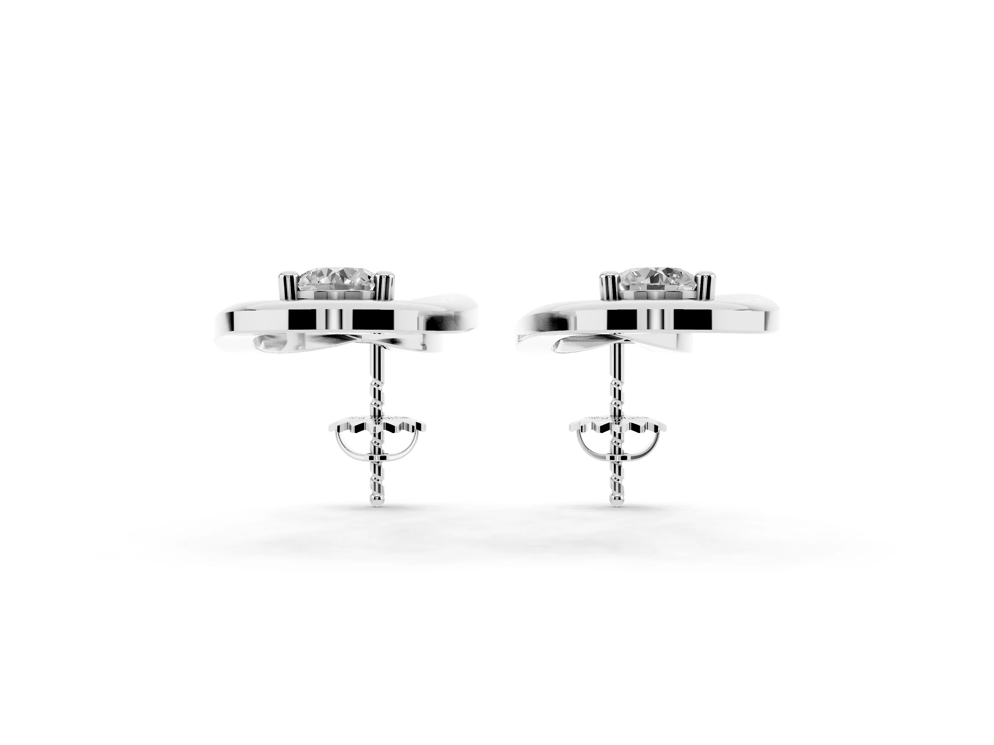 Round Lab-Grown Diamond Open Teardrop Loop Earrings | Prong-Set Stone | Sterling Silver
