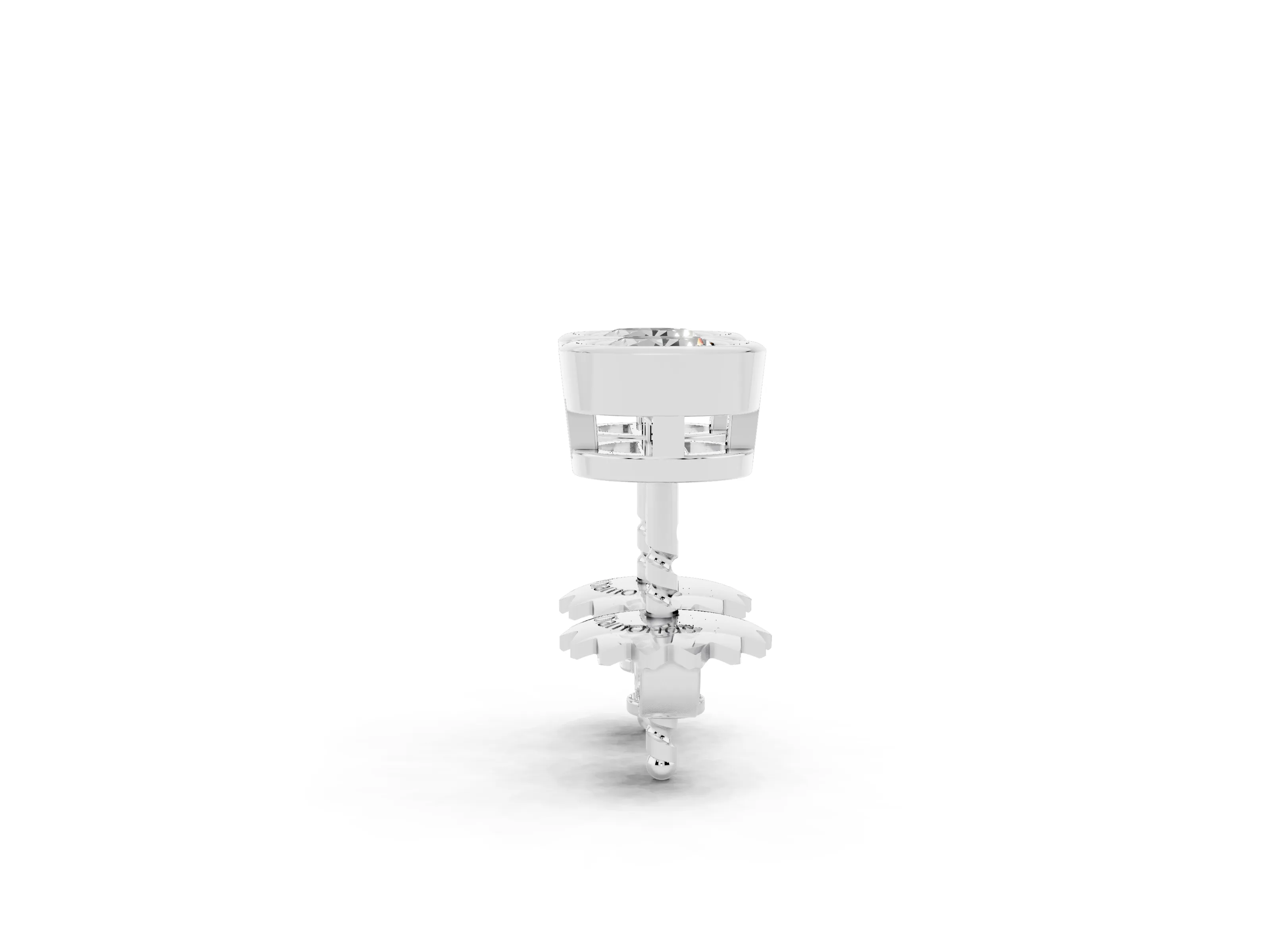 Round Lab-Grown Diamond Solitaire Bezel Stud Earrings | Screw-Back Posts | White Gold