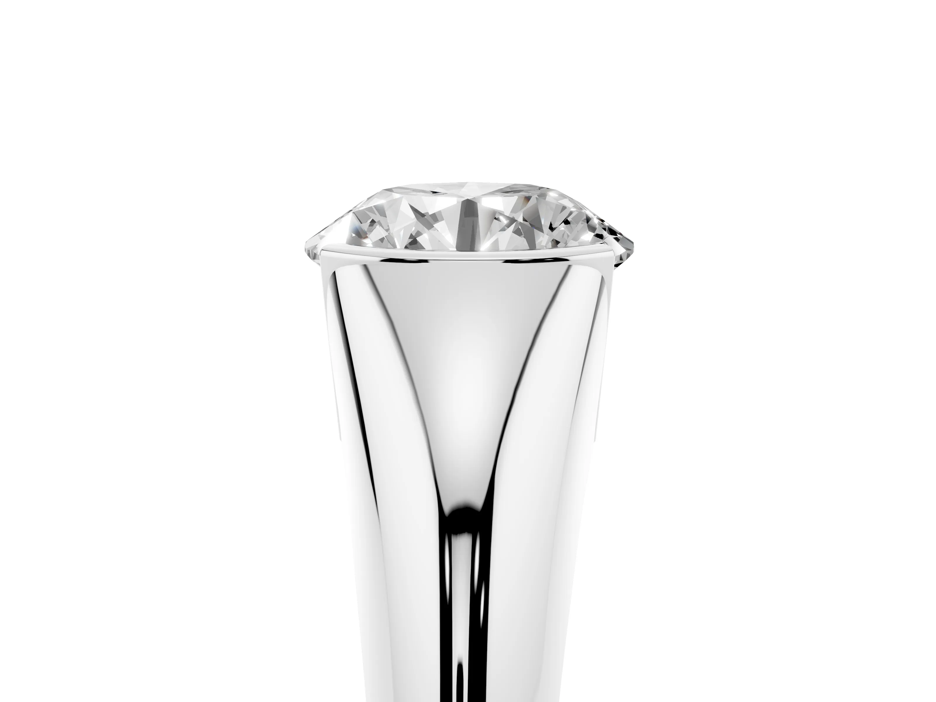 Round Cut Diamond Solitaire Tension Set Ring Set in Platinum