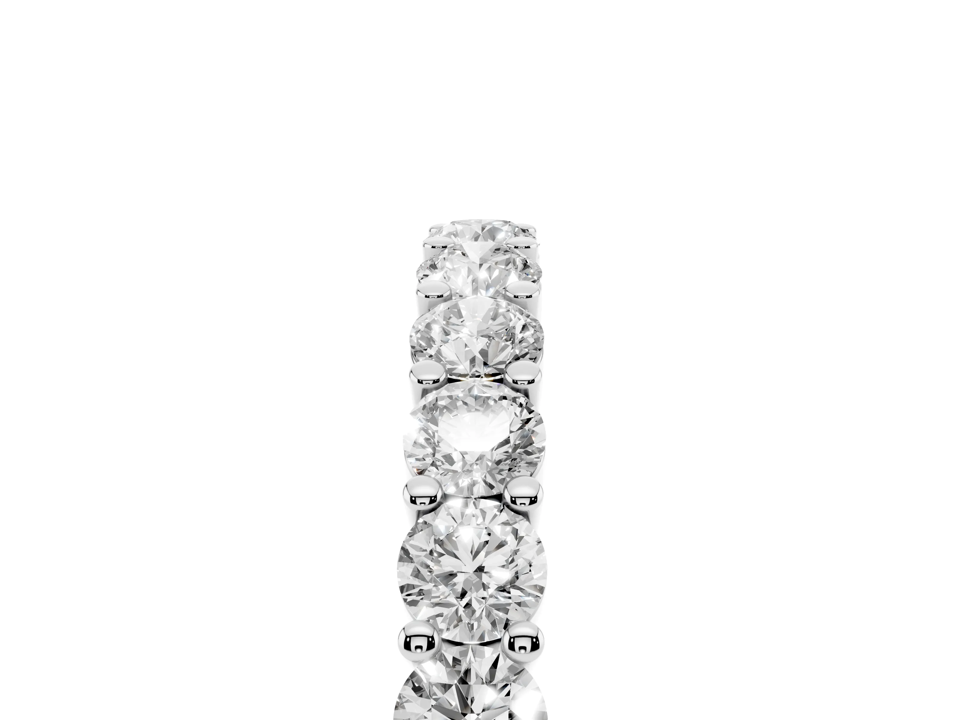 Alternating Round Diamond Promise Ring Set in Silver with Round Accent Stations