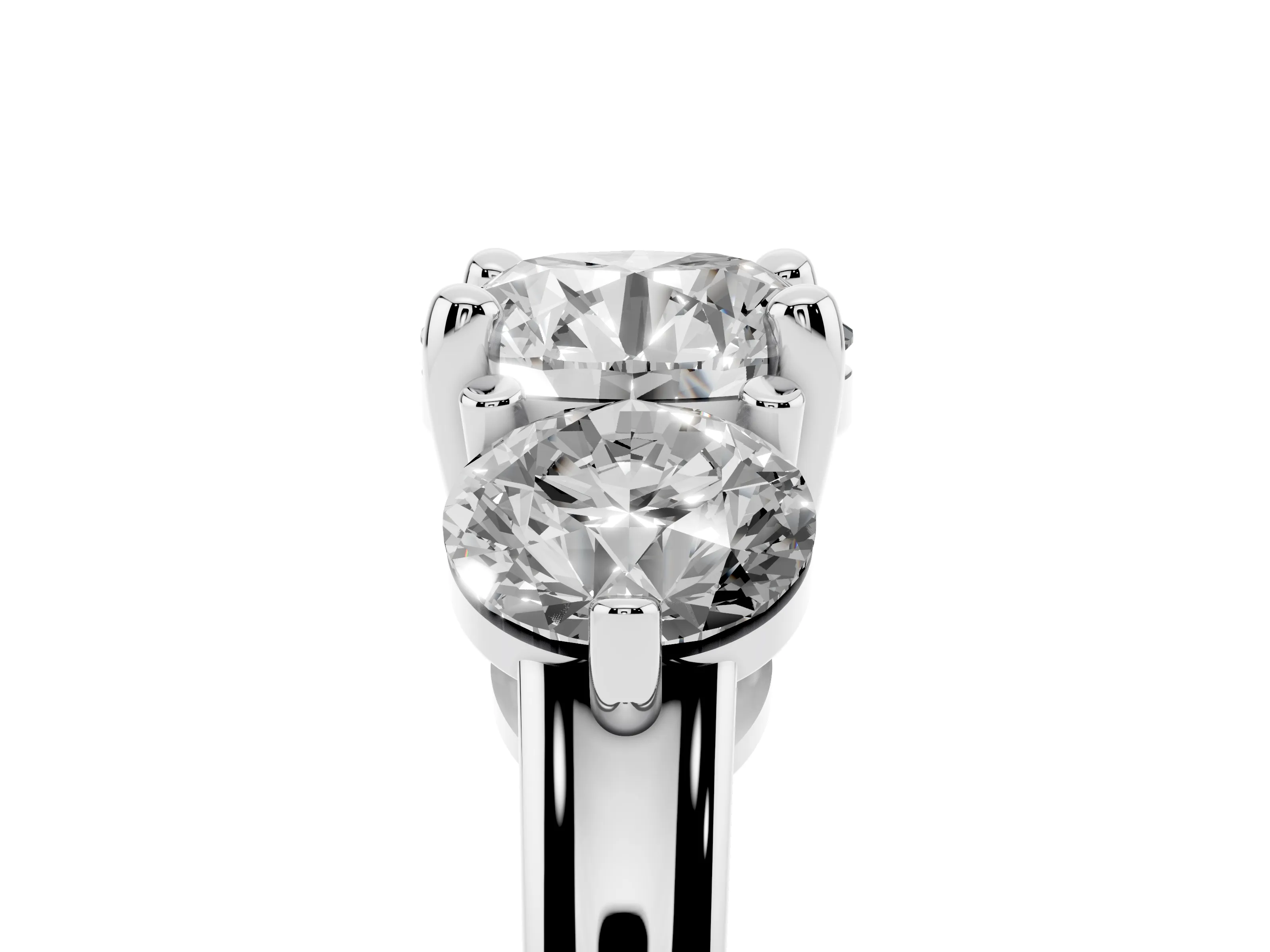 Round Cut Diamond Three-Stone Ring Set in Silver with Prong Setting and Classic Band