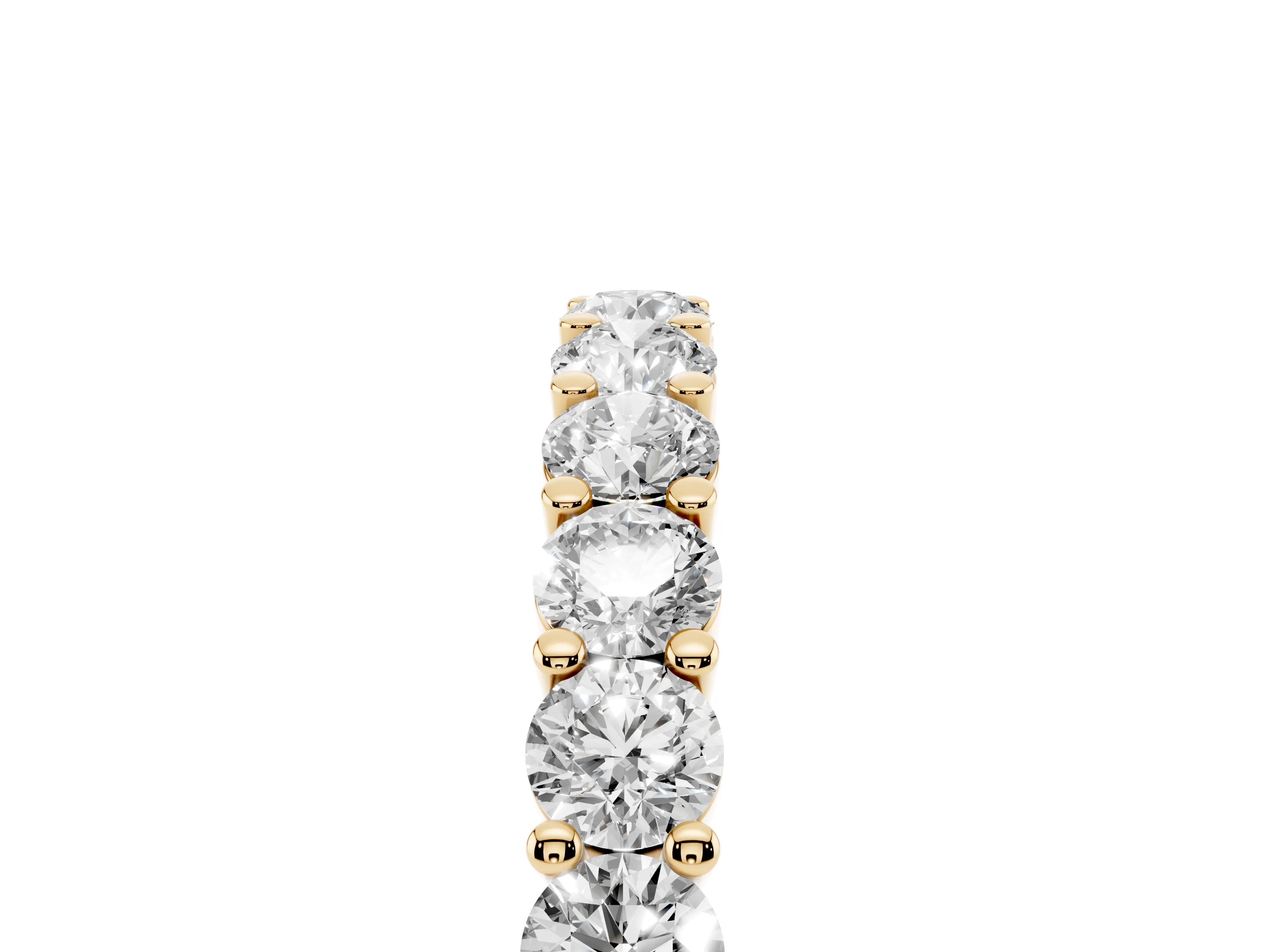 Alternating Round Diamond Promise Ring Set in Yellow gold with Round Accent Stations