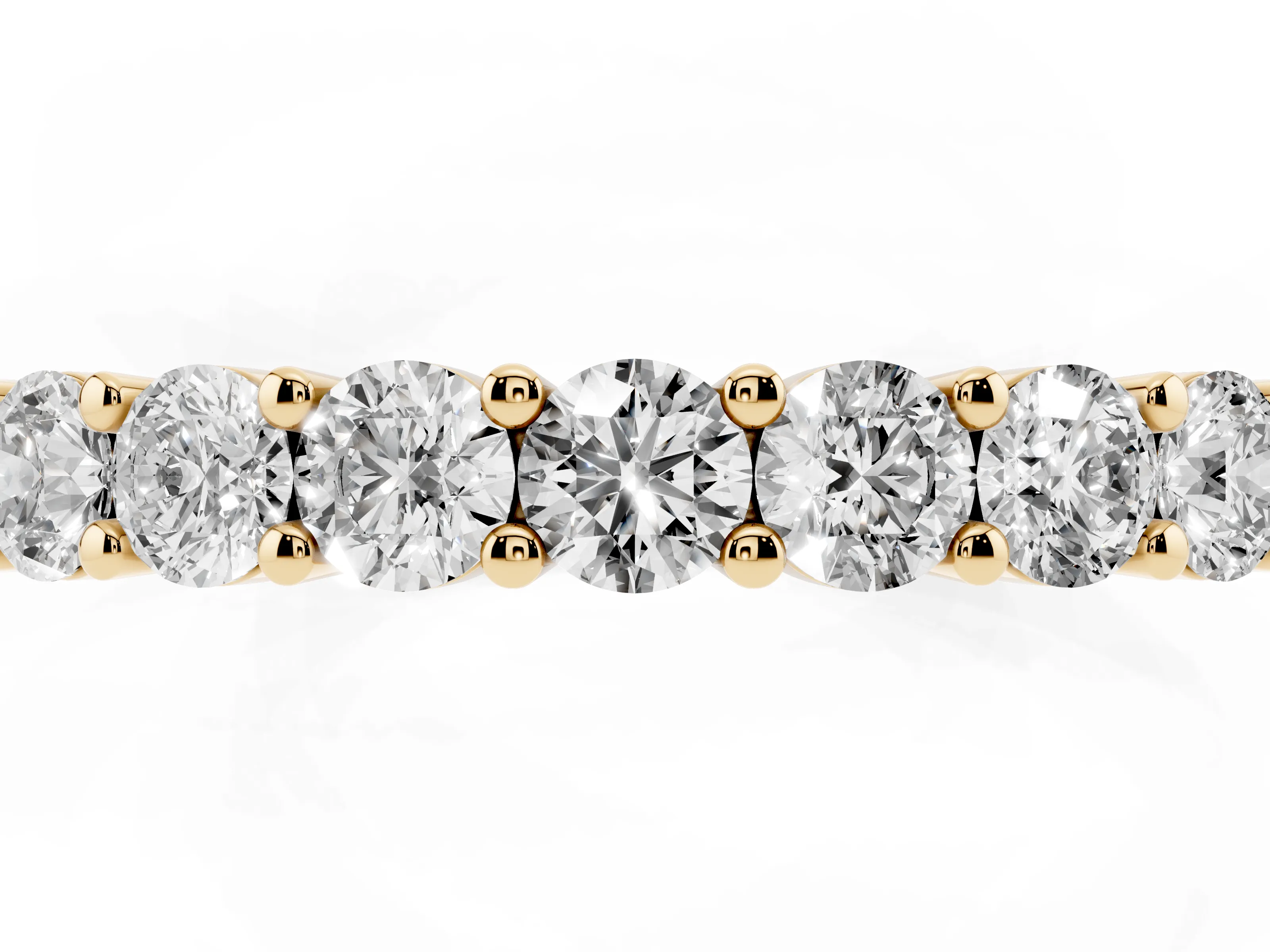 Alternating Round Diamond Promise Ring Set in Yellow gold with Round Accent Stations