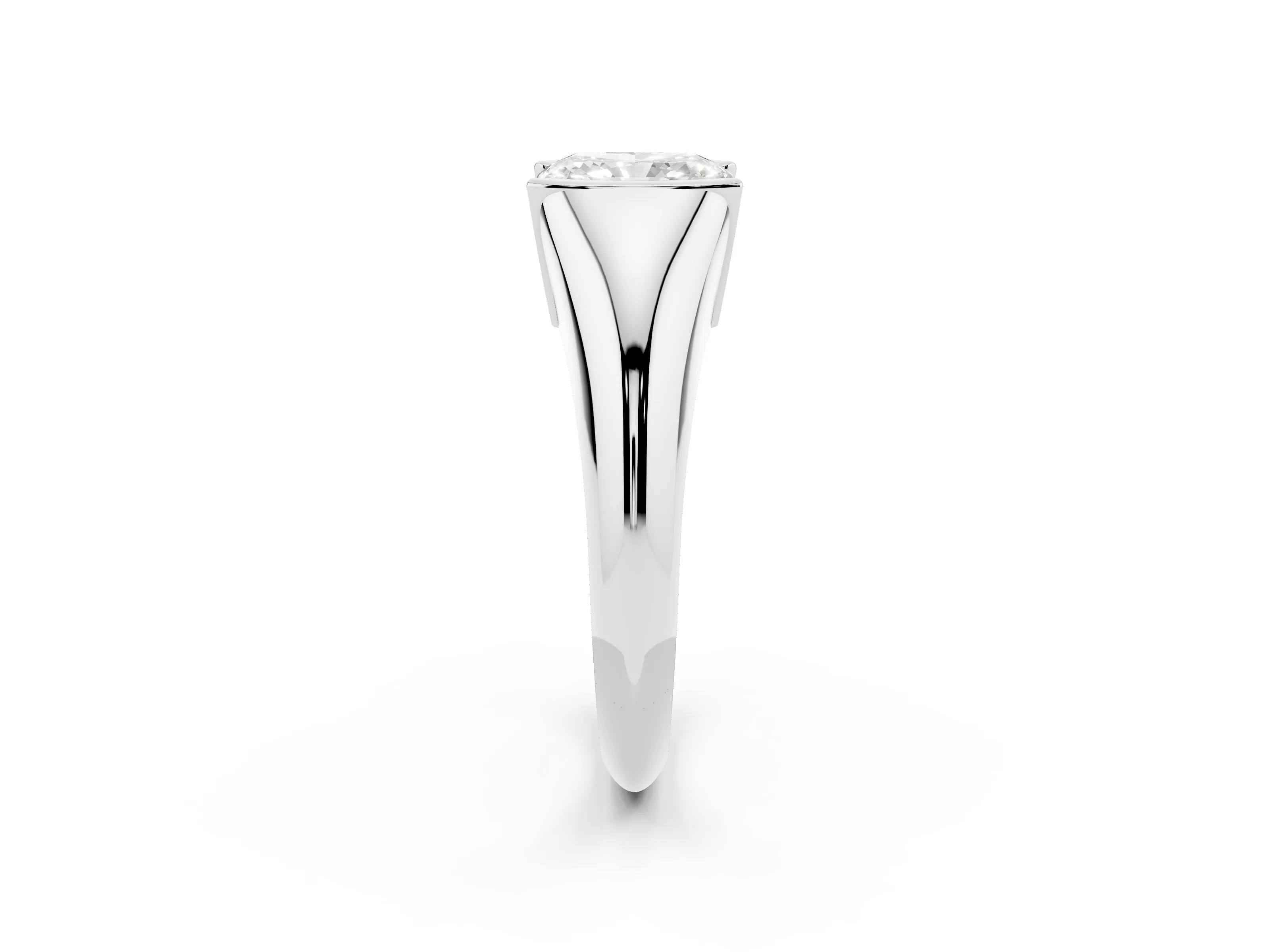 Radiant Cut Diamond Solitaire Tension Set Ring Set in Silver