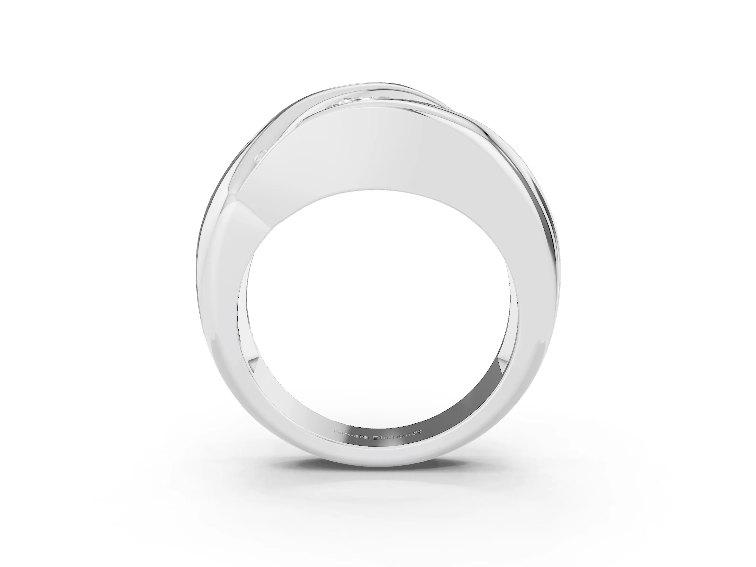 Radiant Cut Diamond Channel-Set Crossover Ring Set in Platinum