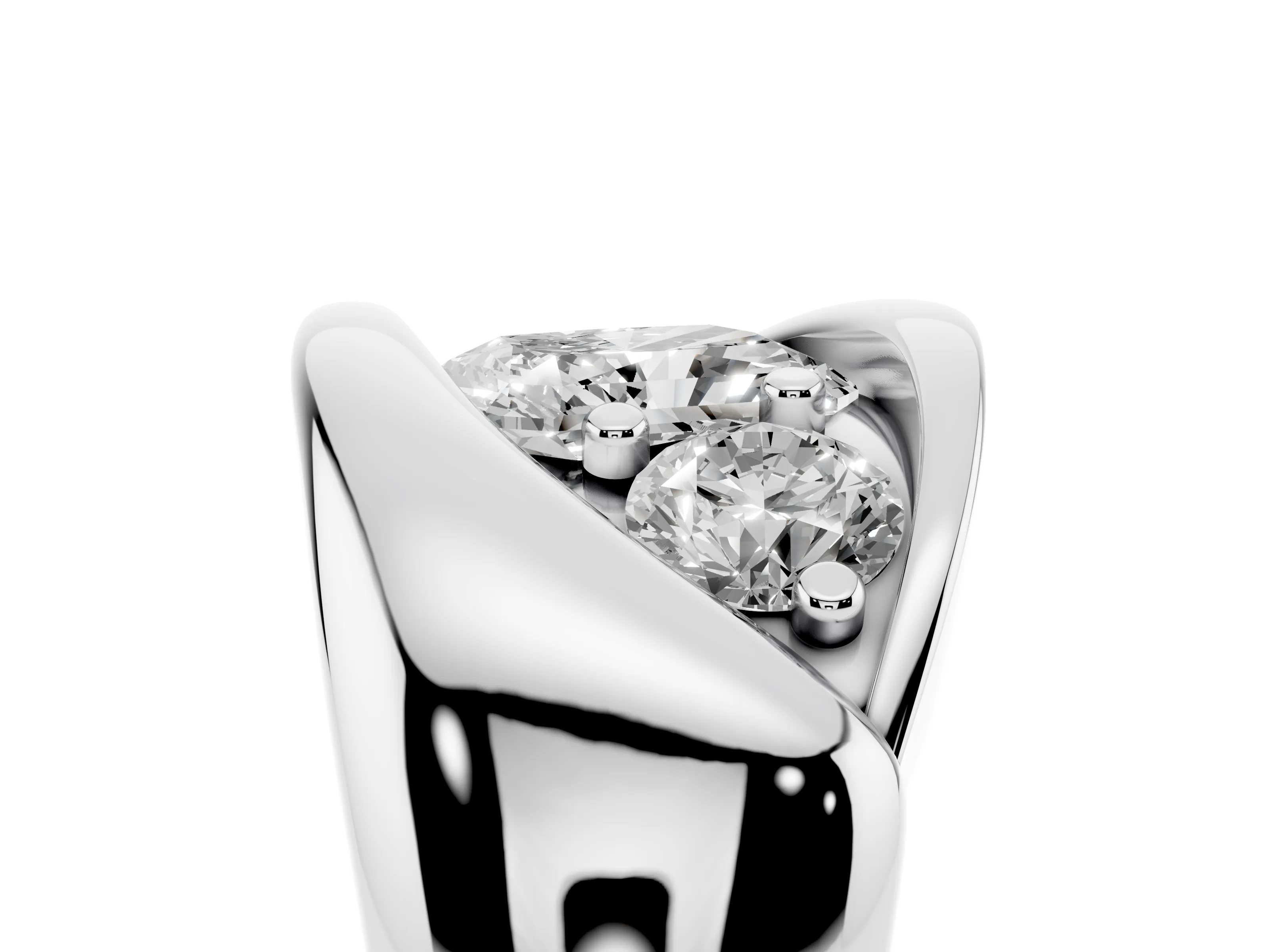 Radiant Cut Diamond Channel-Set Crossover Ring Set in Platinum