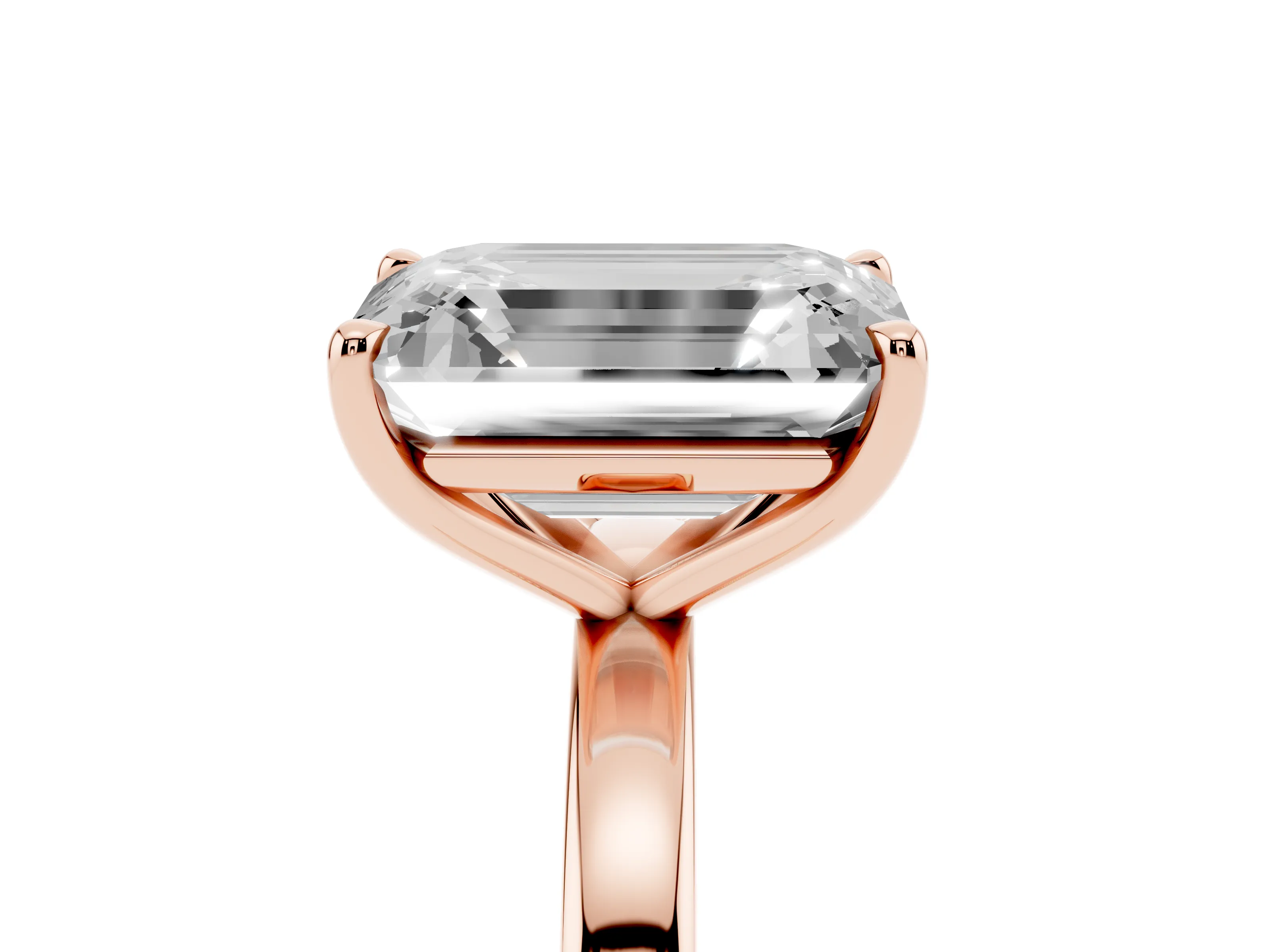 Fancy Blue Pear Cut and Emerald Cut Toi Moi Ring Set in Rose gold with Prong Setting