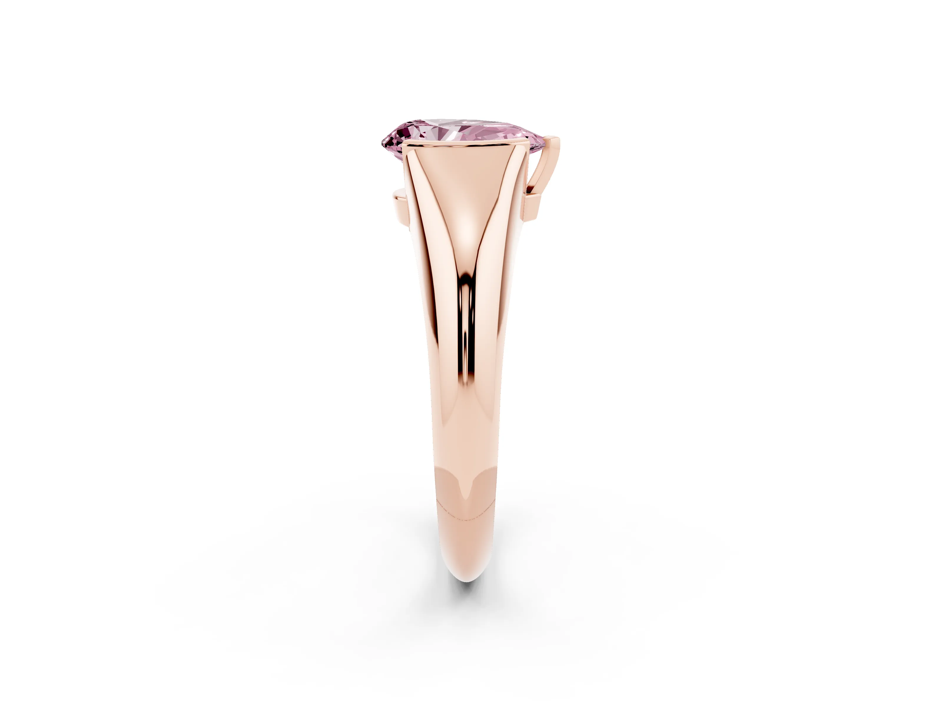Fancy Pink Pear Cut Diamond Solitaire Tension Set Ring Set in Rose gold