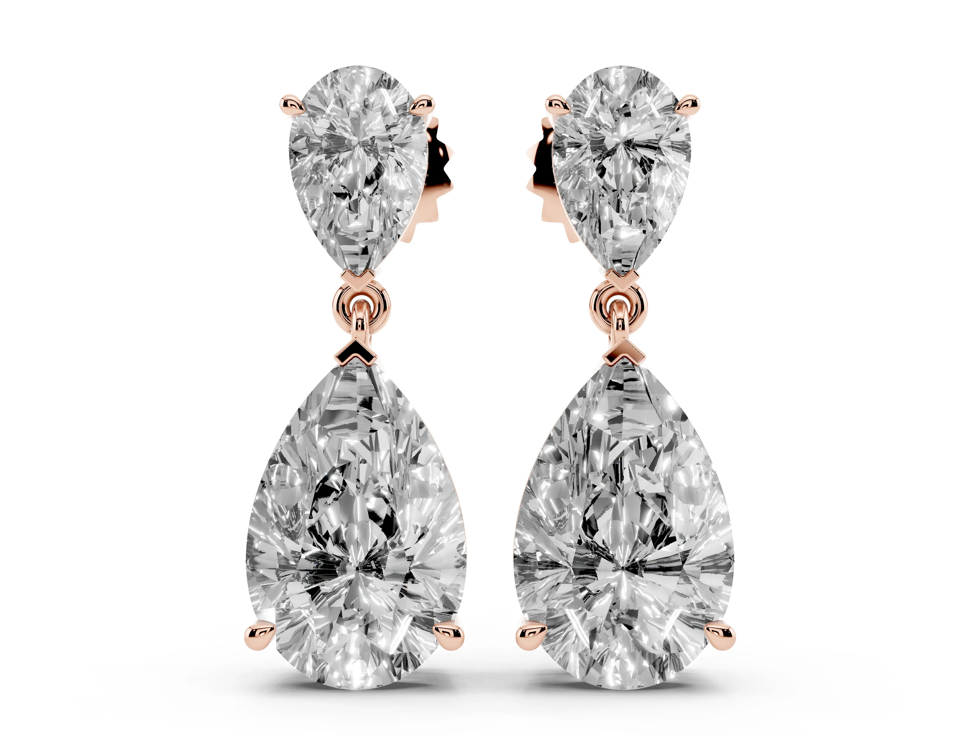Rose Gold Lab-Grown Diamond Drop Earrings