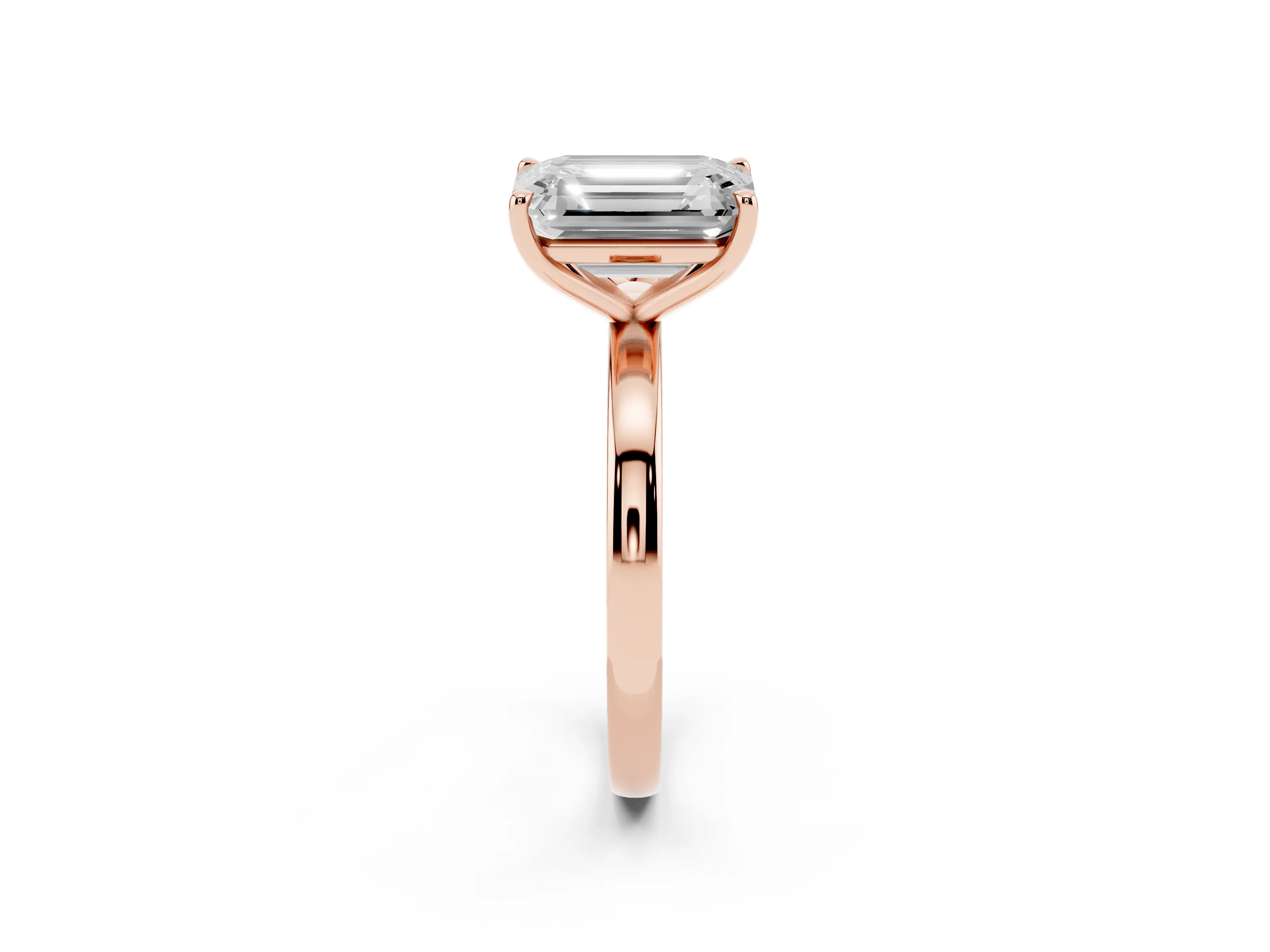 Pear Cut and Emerald Cut Toi Moi Ring Set in Rose gold with Prong Setting