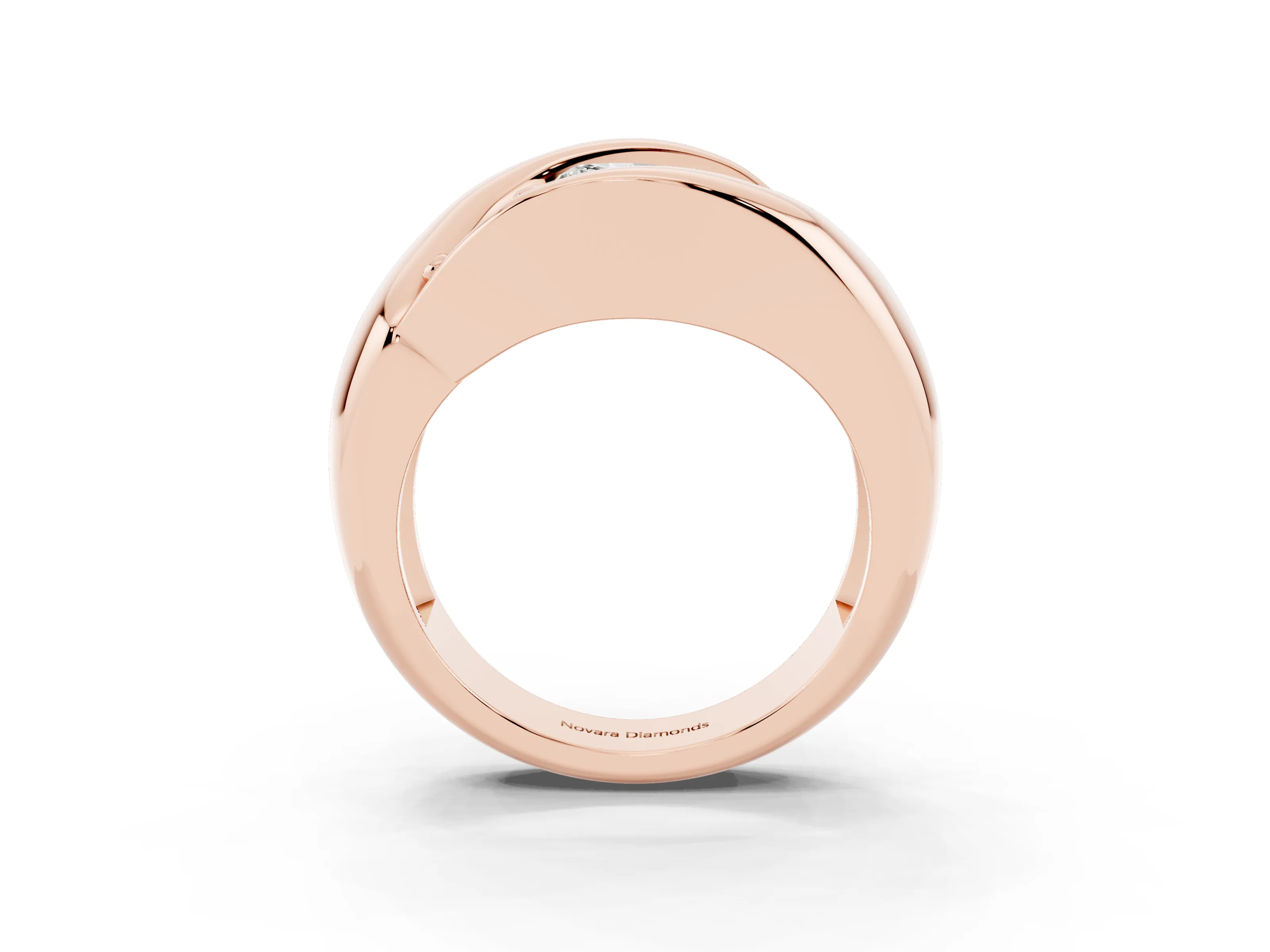 Pear Cut Diamond Channel-Set Crossover Ring Set in Rose gold