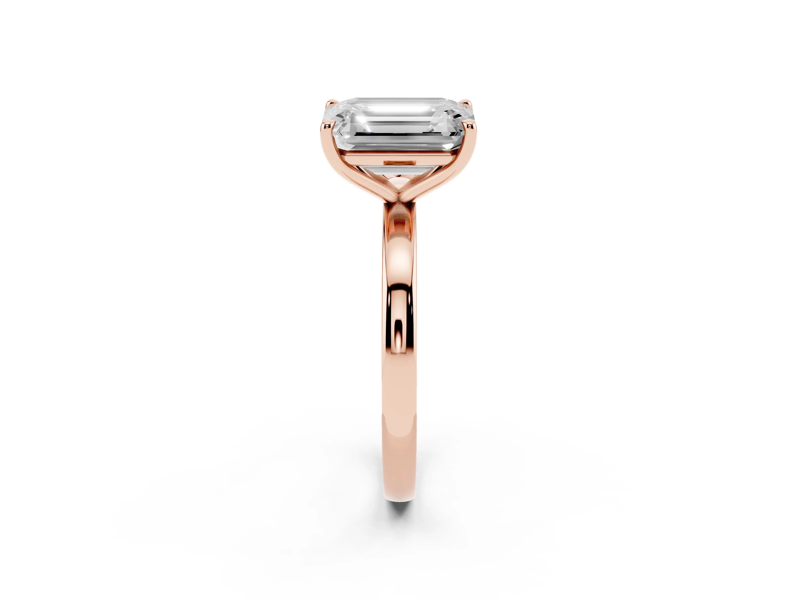 Fancy Yellow Pear Cut and Emerald Cut Toi Moi Ring Set in Rose gold with Prong Setting