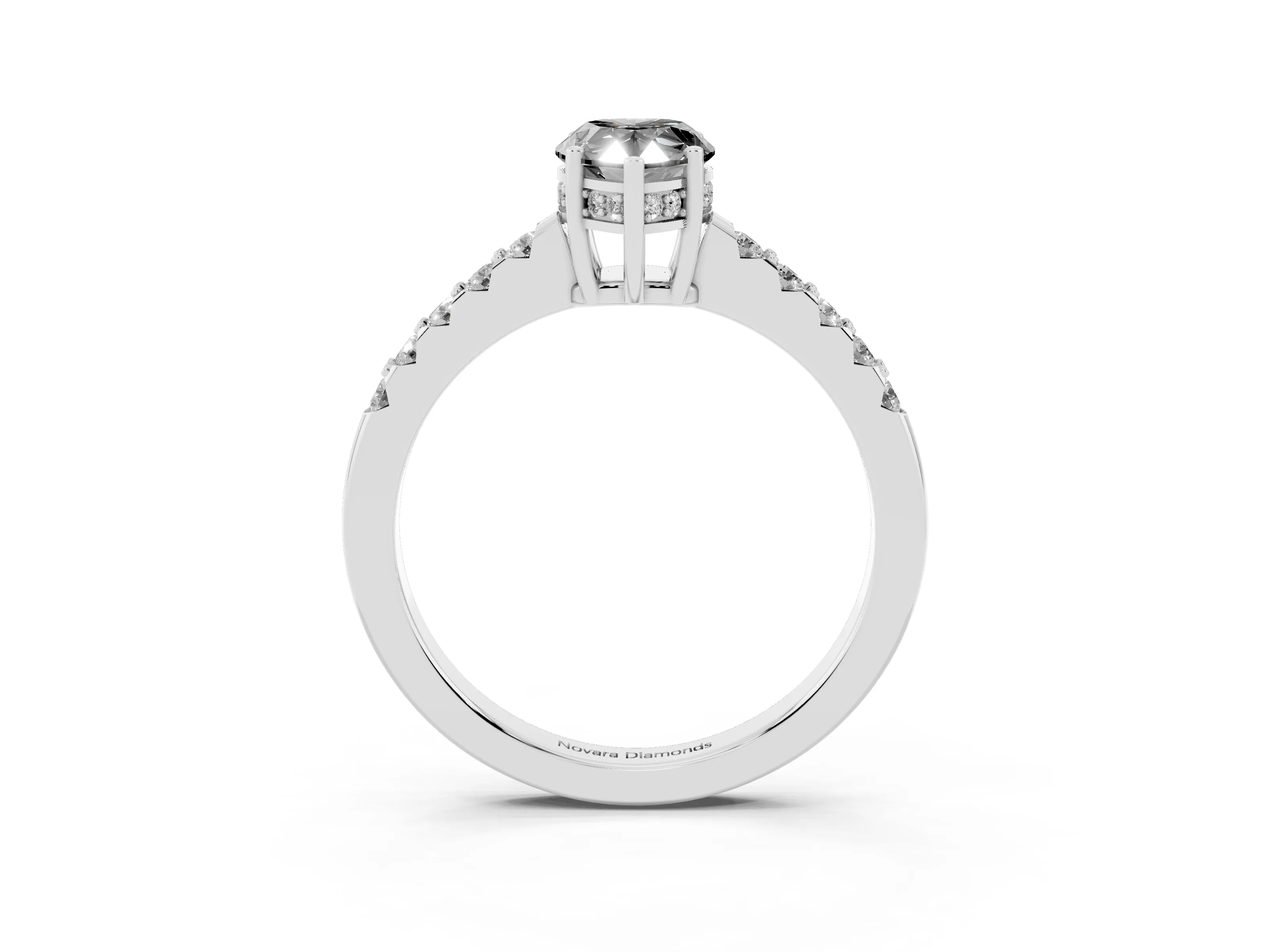 Fancy Black Pear Cut Diamond Solitaire Engagement Ring Set in Platinum with Pavé Band and Prong Setting