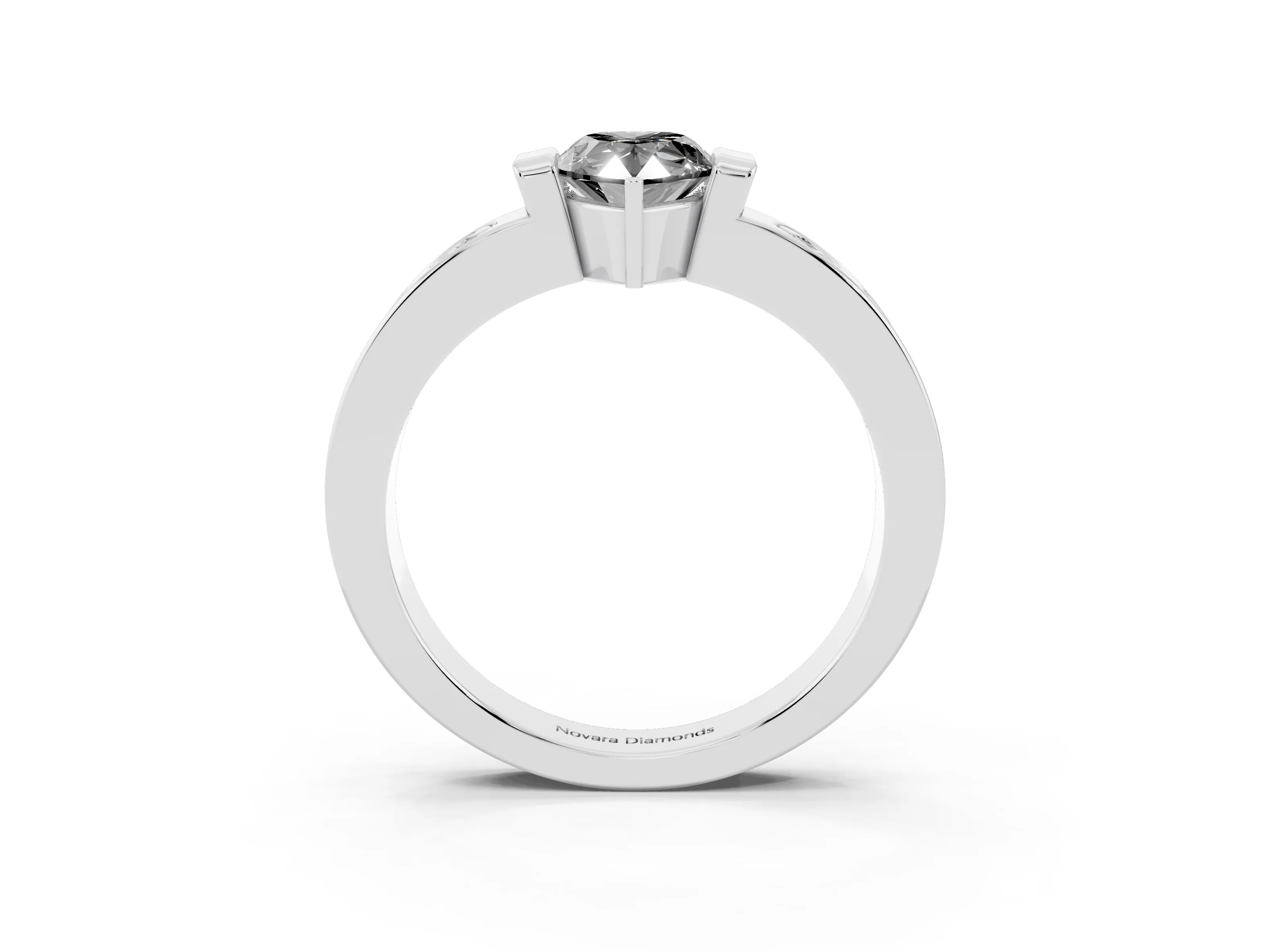 Fancy Black Pear Cut Diamond Channel-Set Band Ring Set in Platinum with Bezel Prong Setting