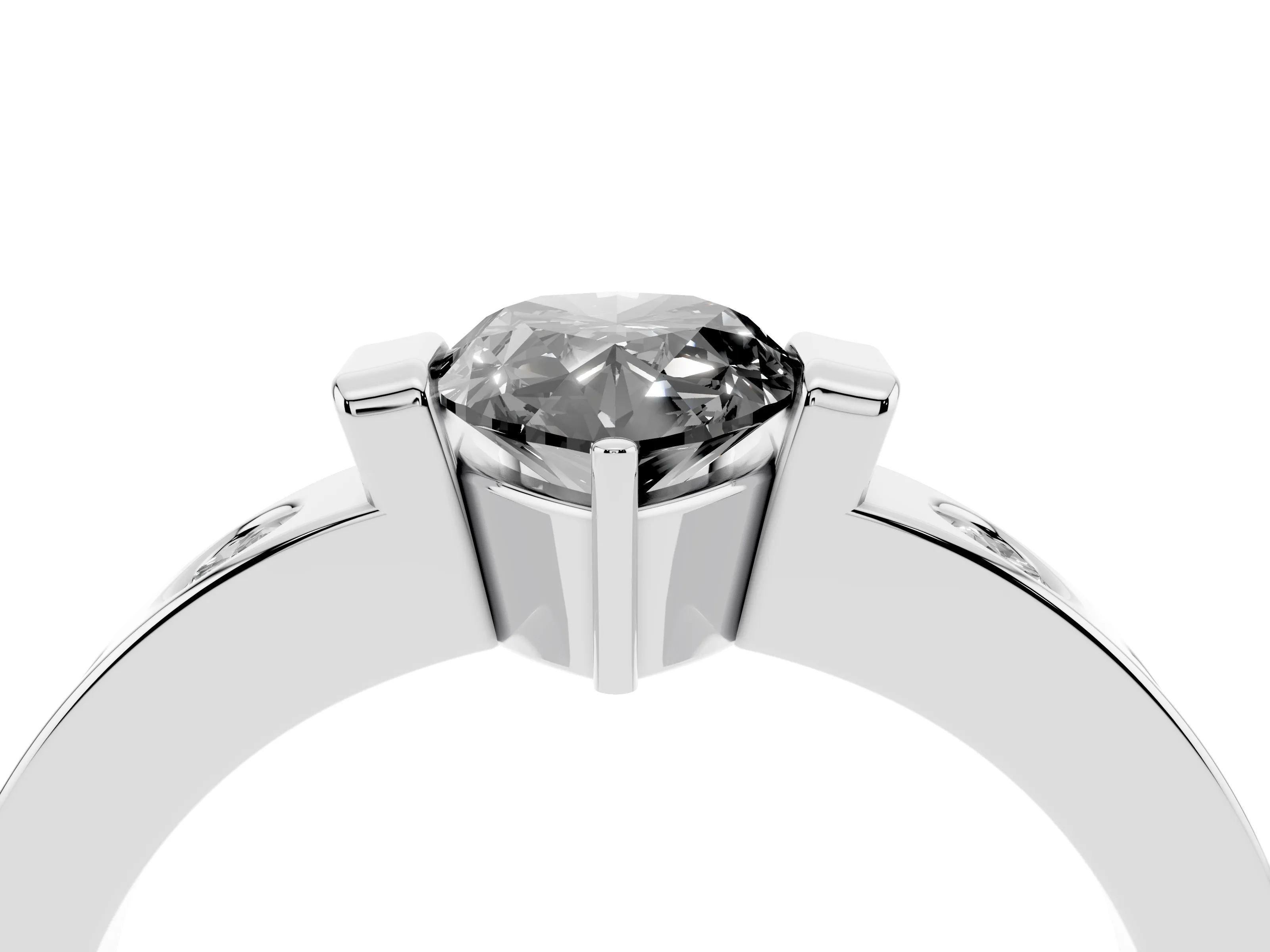 Fancy Black Pear Cut Diamond Channel-Set Band Ring Set in Platinum with Bezel Prong Setting