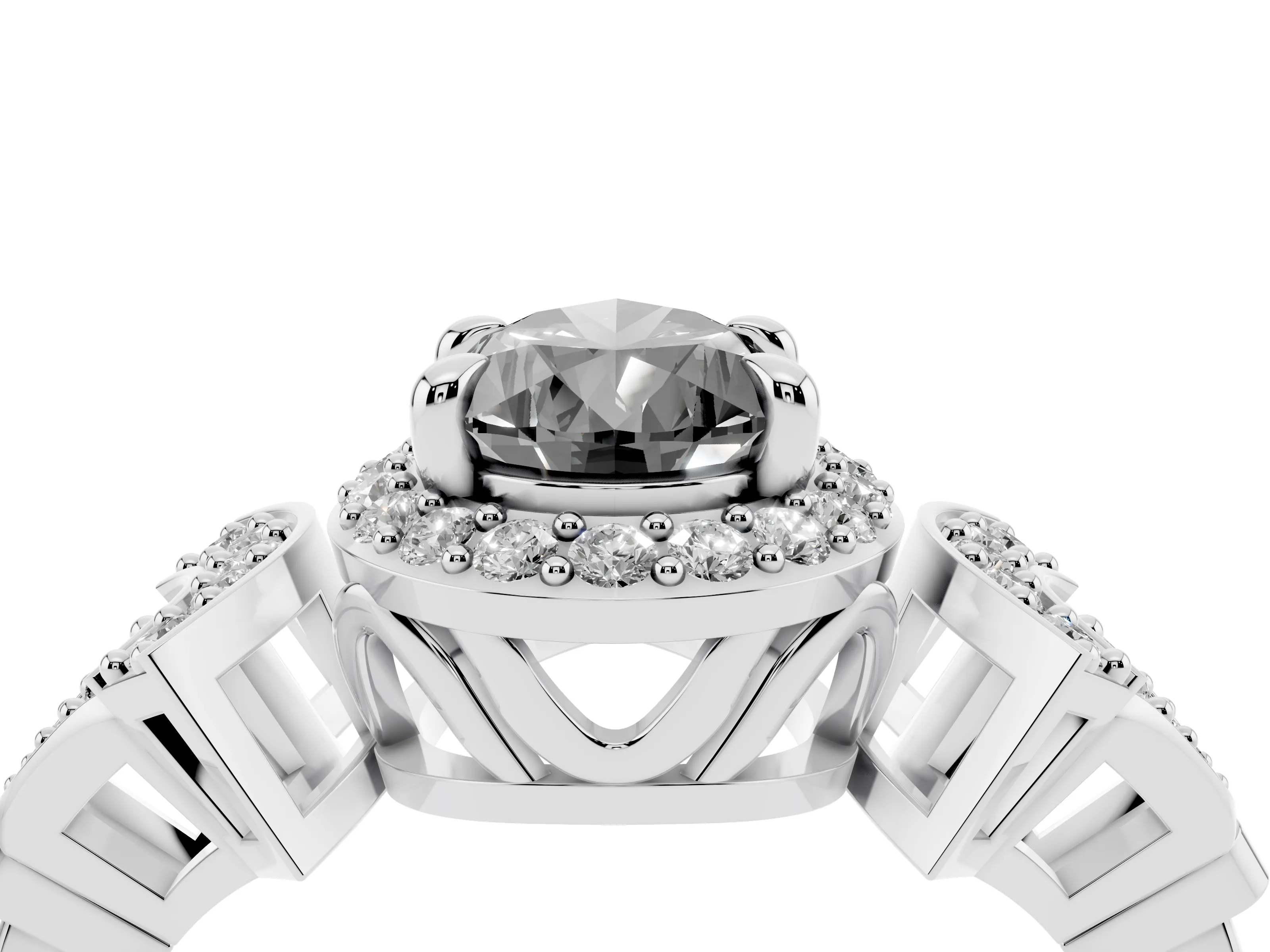 Fancy Black Pear Cut Diamond Halo Engagement Ring Set in Silver with Accent Stone Split Shank