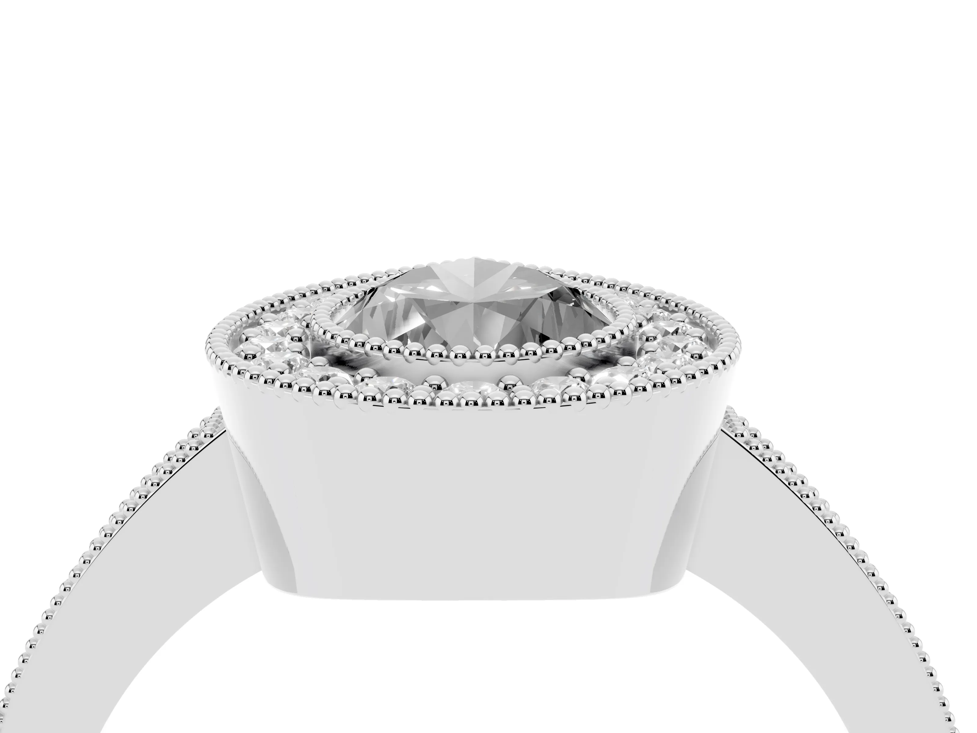 Fancy Black Pear Cut Diamond Halo Engagement Ring Set in Platinum with Pavé Band and Round Halo Stones
