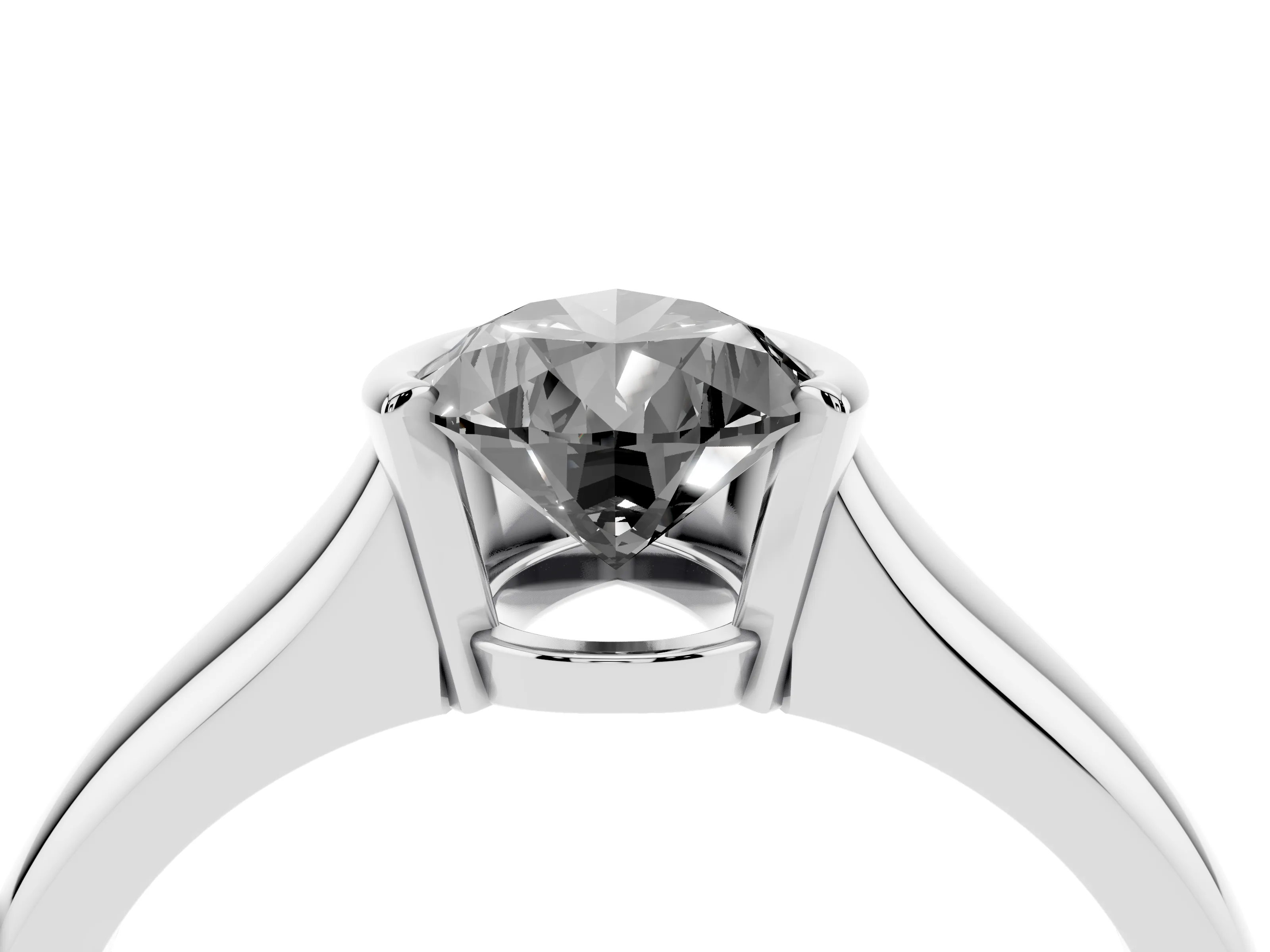 Fancy Black Pear Cut Diamond Solitaire Tension Set Ring Set in Silver with Split Shank Band