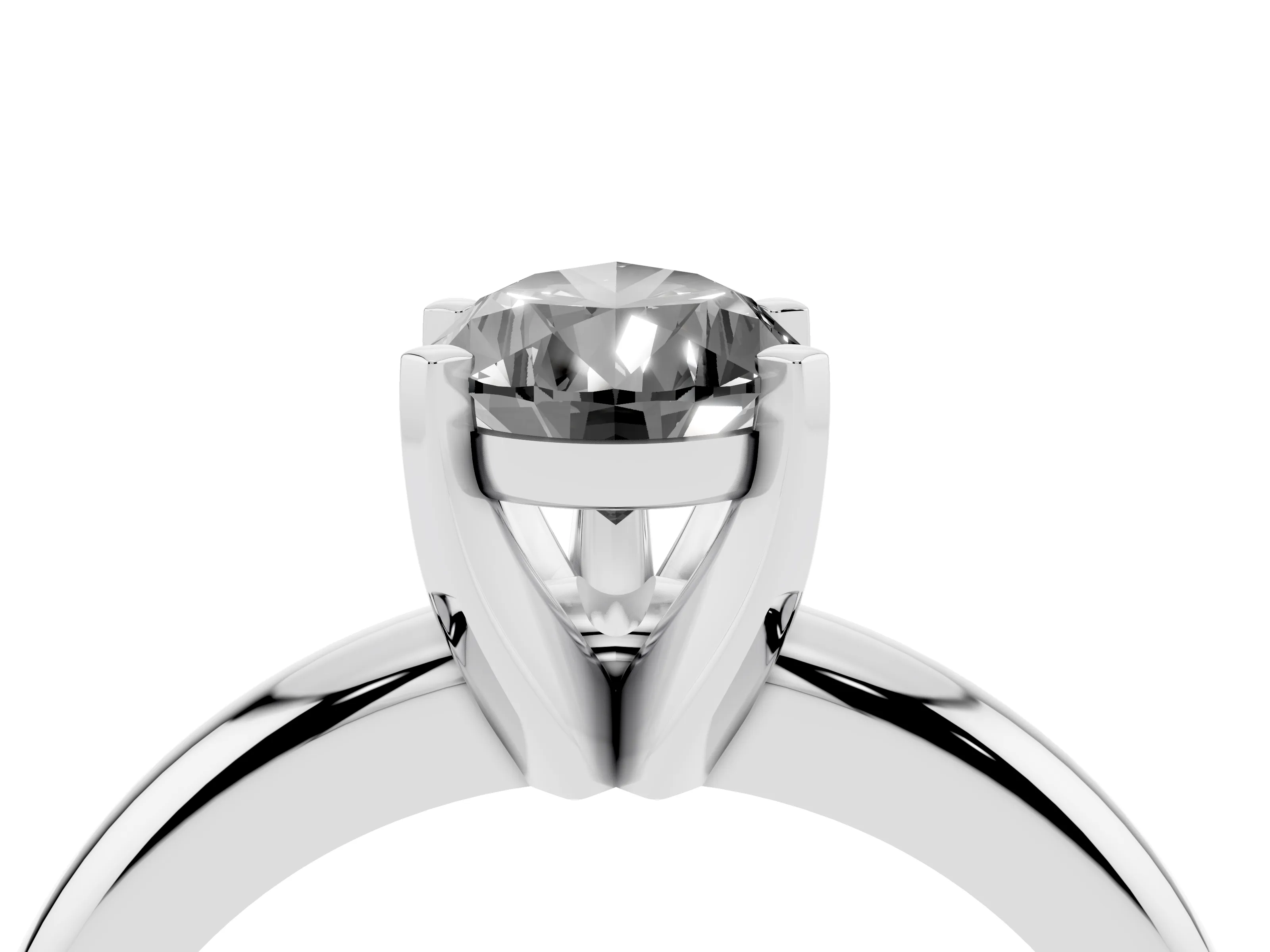 Fancy Black Pear Cut Diamond Solitaire Engagement Ring Set in White gold with Round Band and Prong Setting
