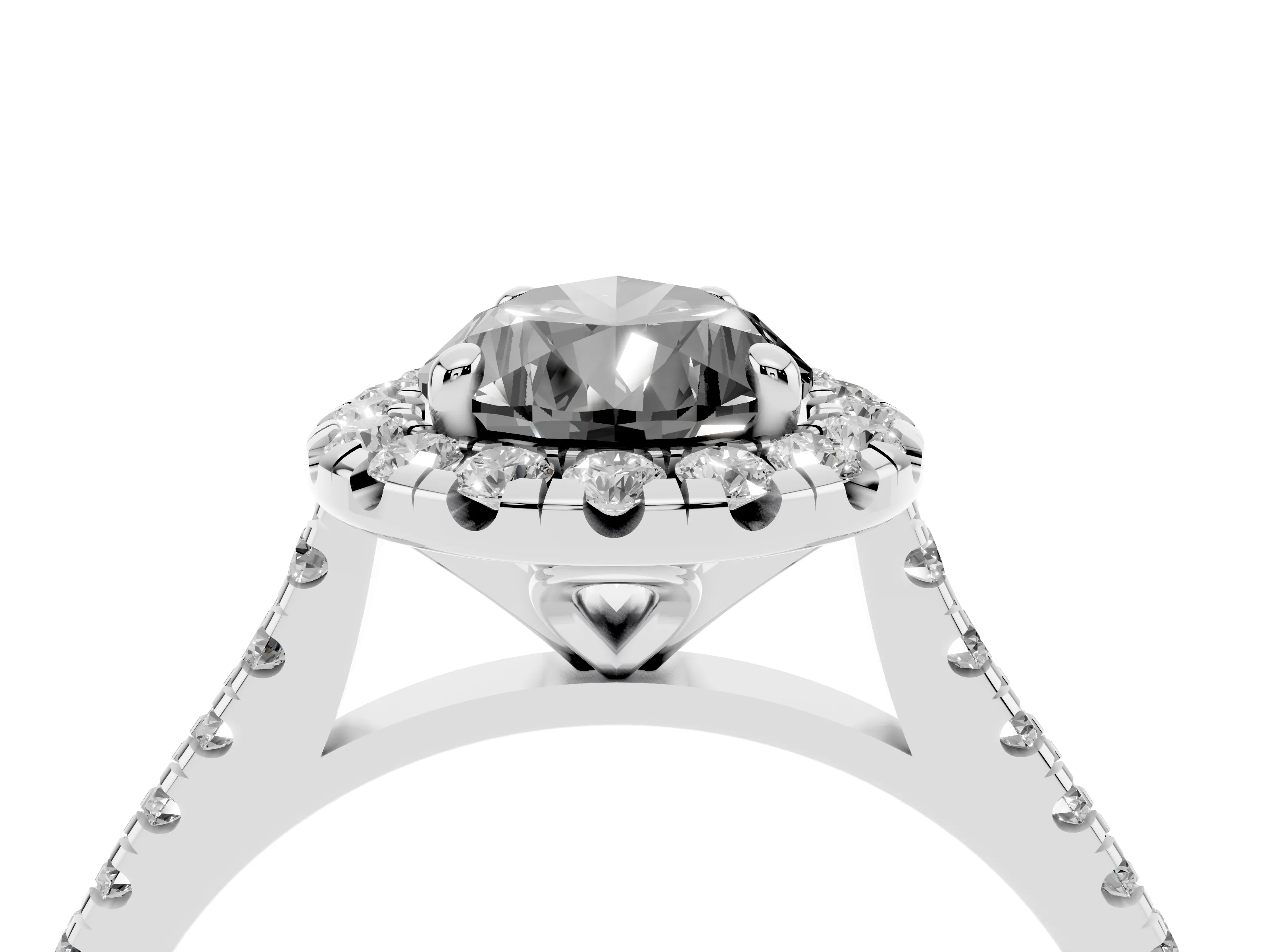 Fancy Black Pear Cut Diamond Cushion Halo Ring Set in White gold with Pavé Band