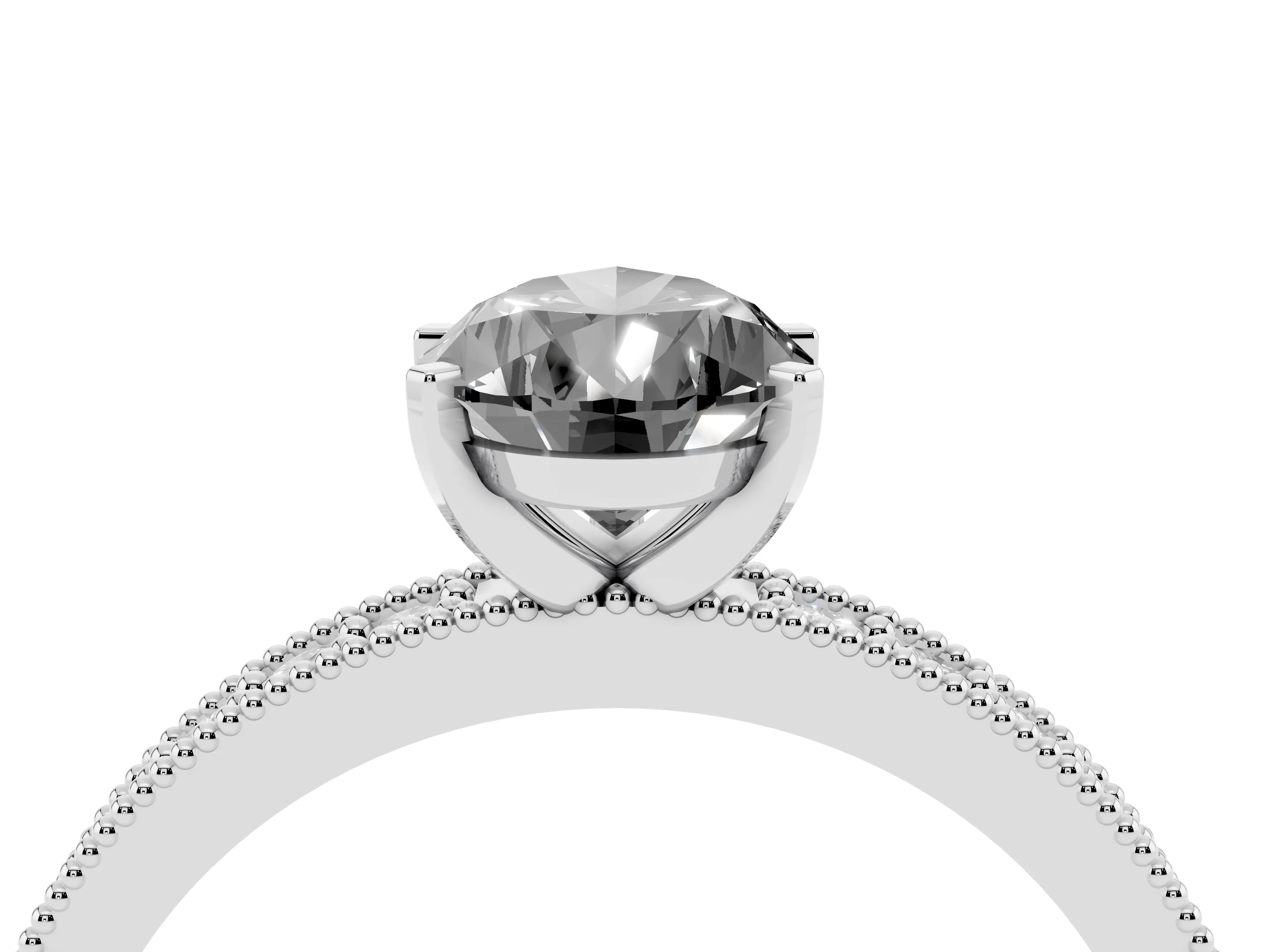 Fancy Black Pear Cut Diamond Milgrain Pavé Engagement Ring Set in White gold with Prong Setting