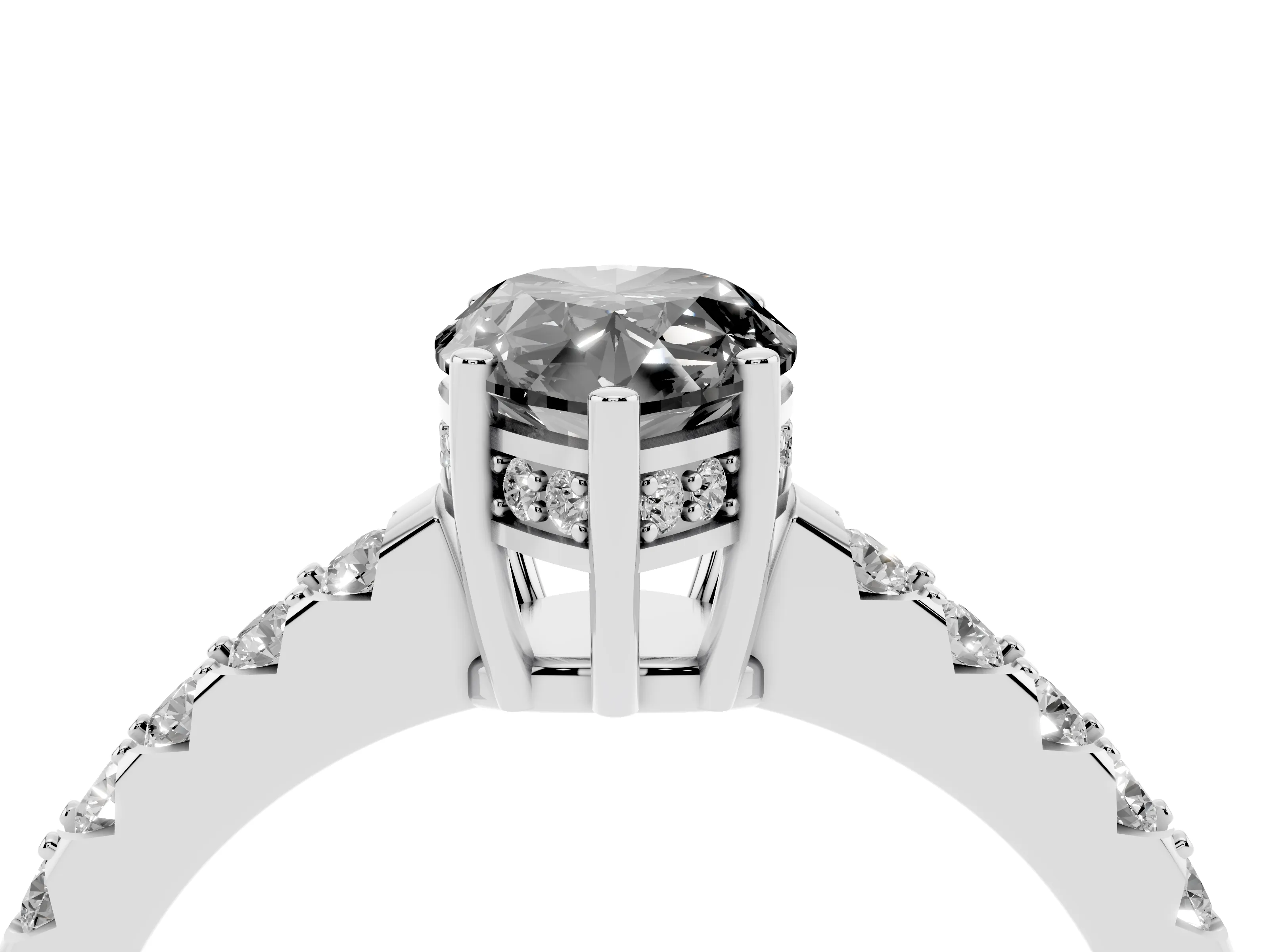 Fancy Black Pear Cut Diamond Solitaire Engagement Ring Set in Platinum with Pavé Band and Prong Setting