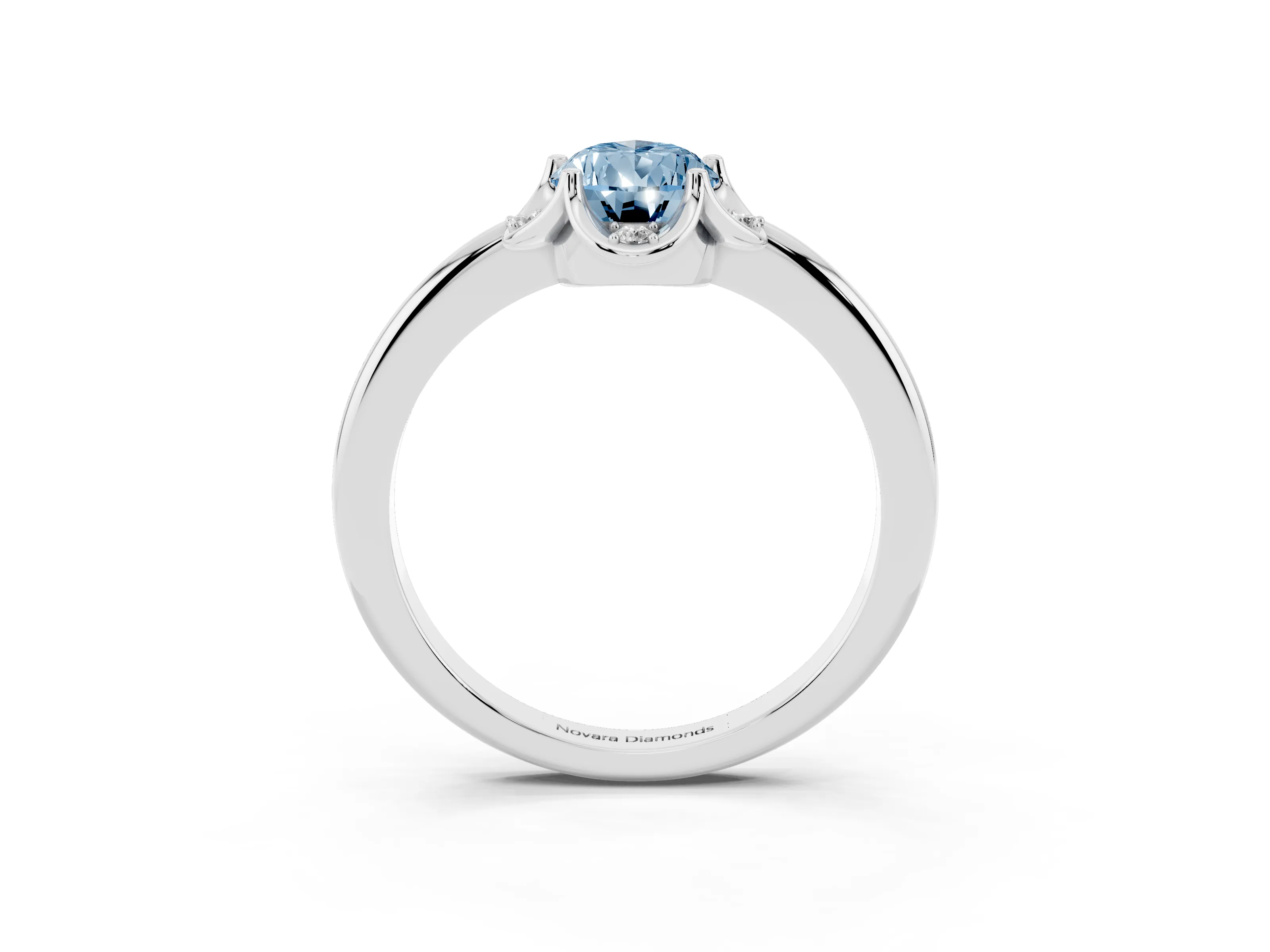 Fancy Blue Pear Cut Diamond Round Cluster Halo Ring Set in Silver with Solitaire Band and Prong Setting