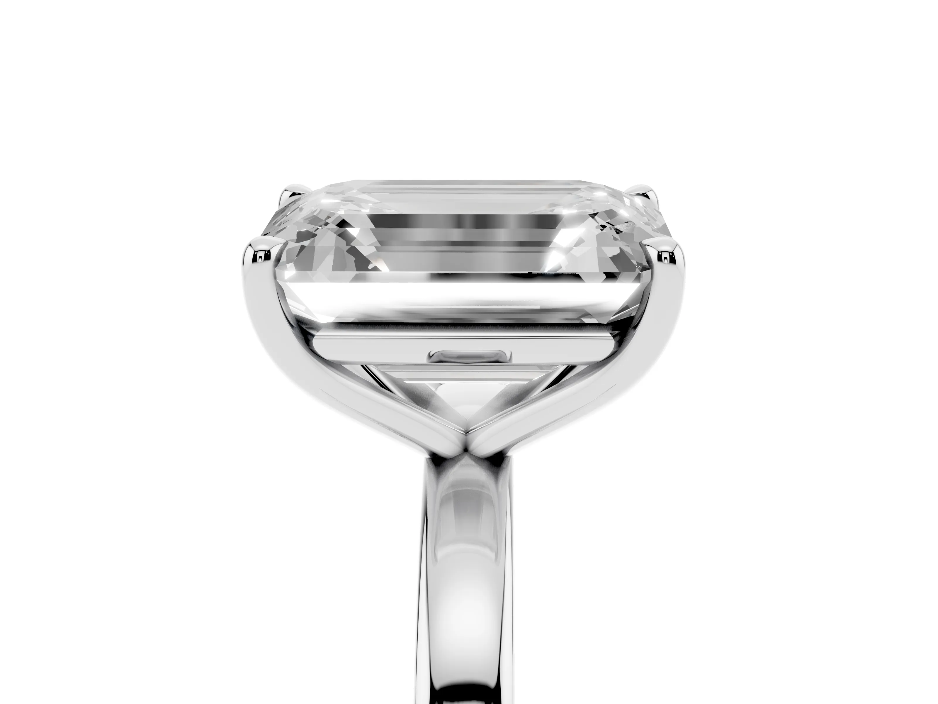 Fancy Blue Pear Cut and Emerald Cut Toi Moi Ring Set in White gold with Prong Setting