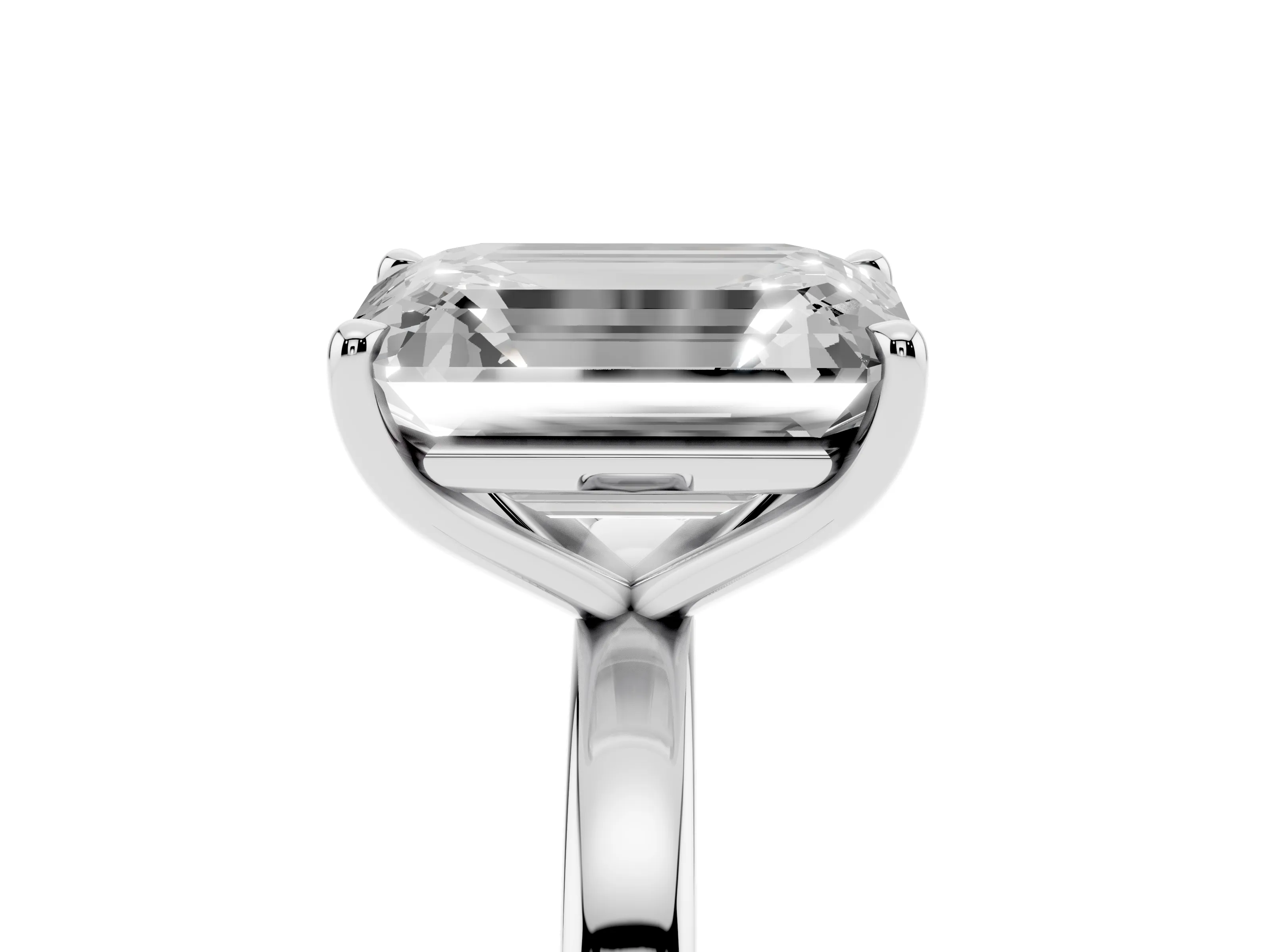 Fancy Pink Pear Cut and Emerald Cut Toi Moi Ring Set in White gold with Prong Setting