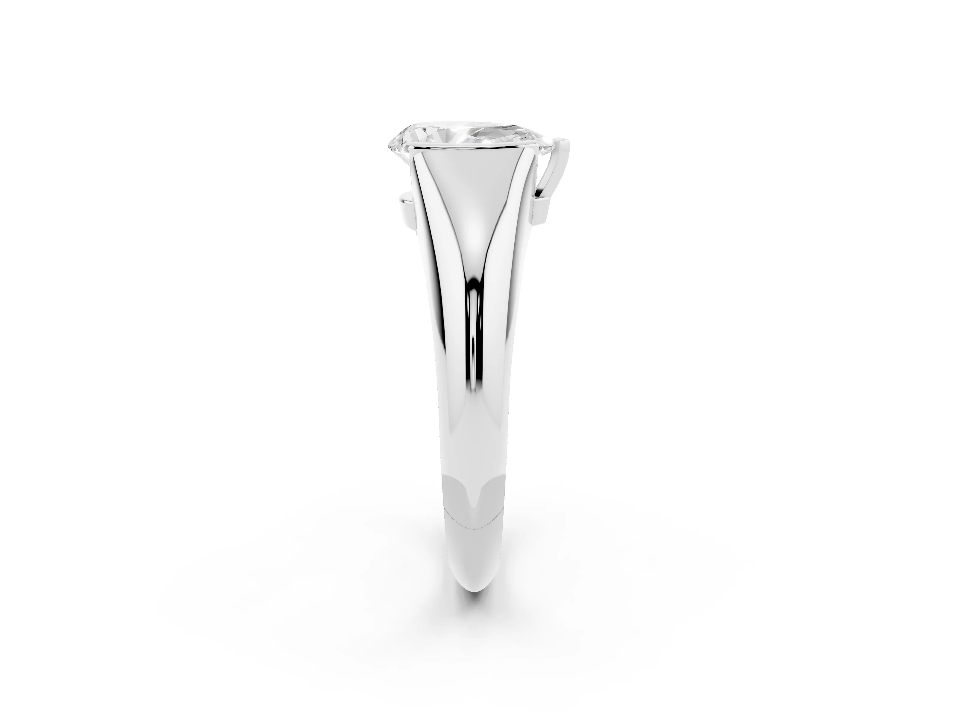 Pear Cut Diamond Solitaire Tension Set Ring Set in Platinum