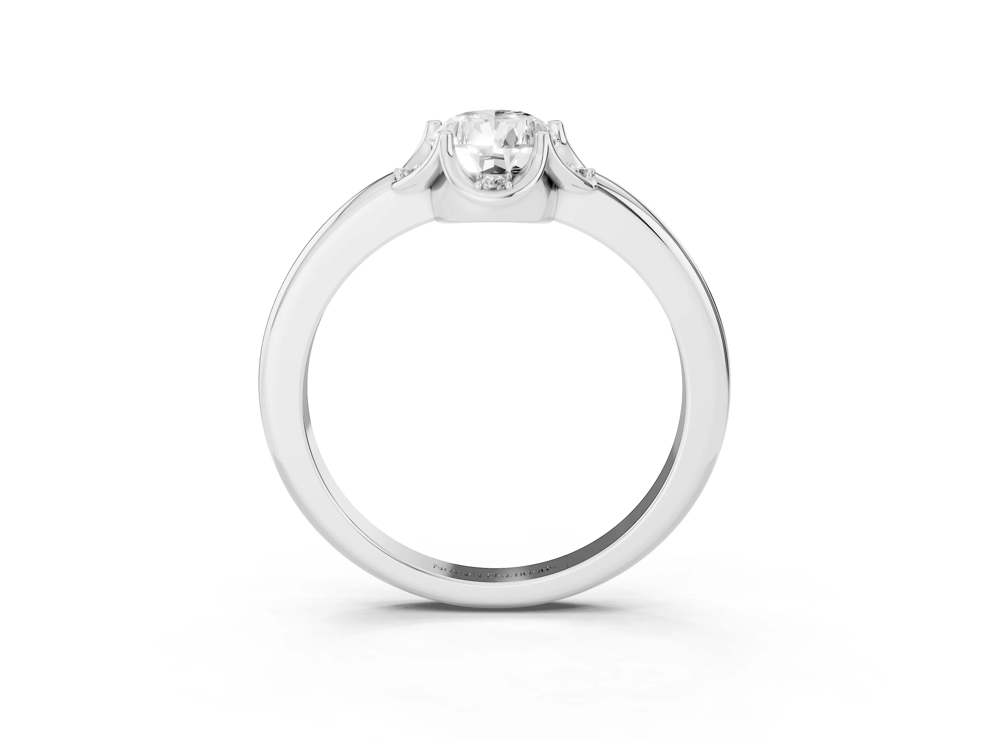 Pear Cut Diamond Round Cluster Halo Ring Set in Silver with Solitaire Band and Prong Setting