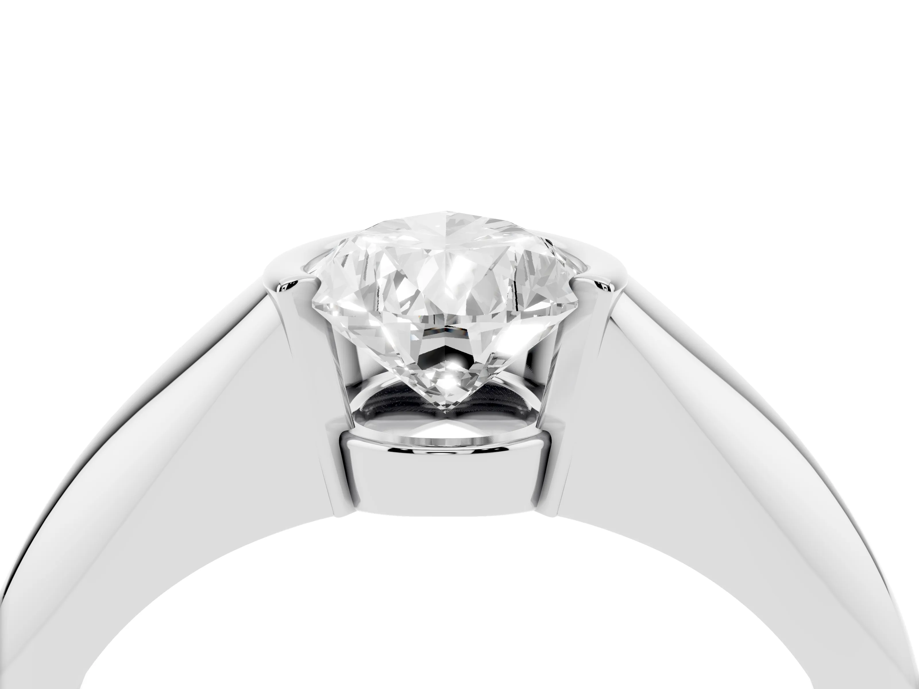 Pear Cut Diamond Solitaire Tension Set Ring Set in Platinum