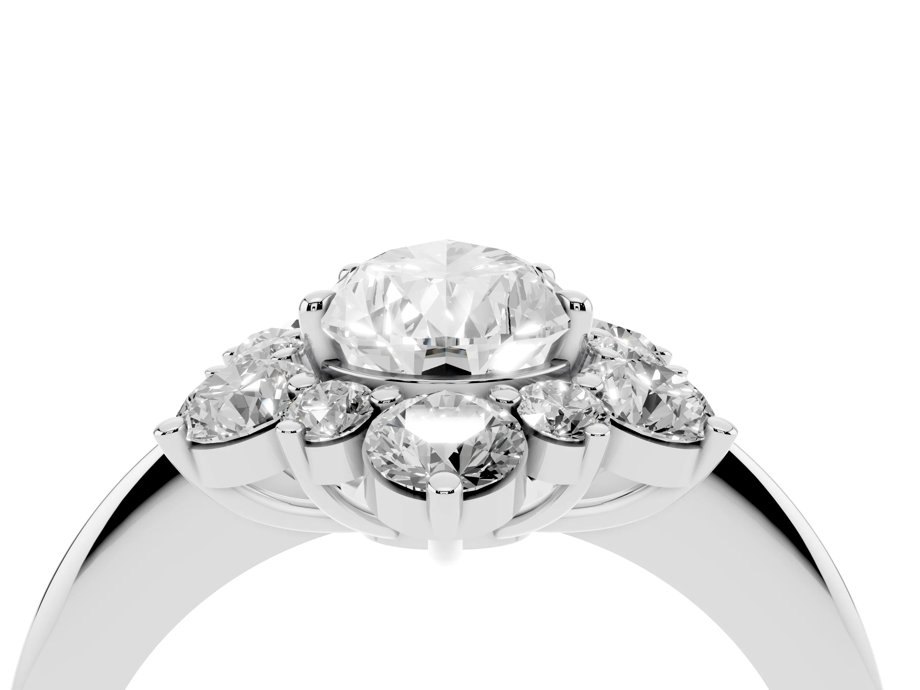 Pear Cut Diamond Cluster Halo Ring Set in Platinum with Solitaire Band and Prong Setting