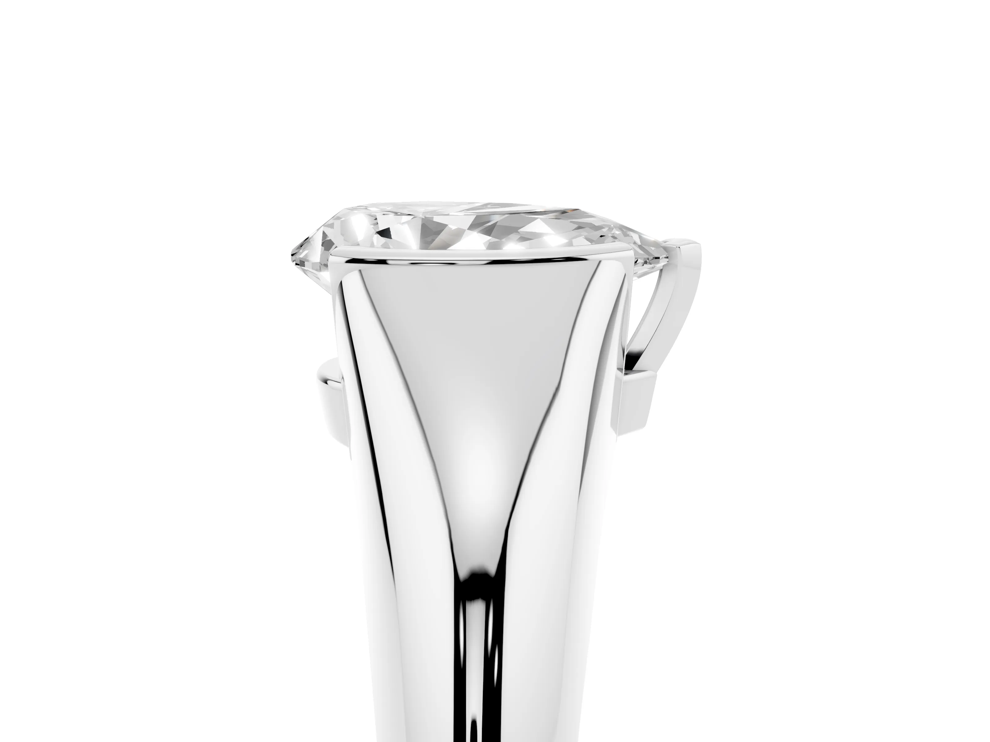 Pear Cut Diamond Solitaire Tension Set Ring Set in Platinum