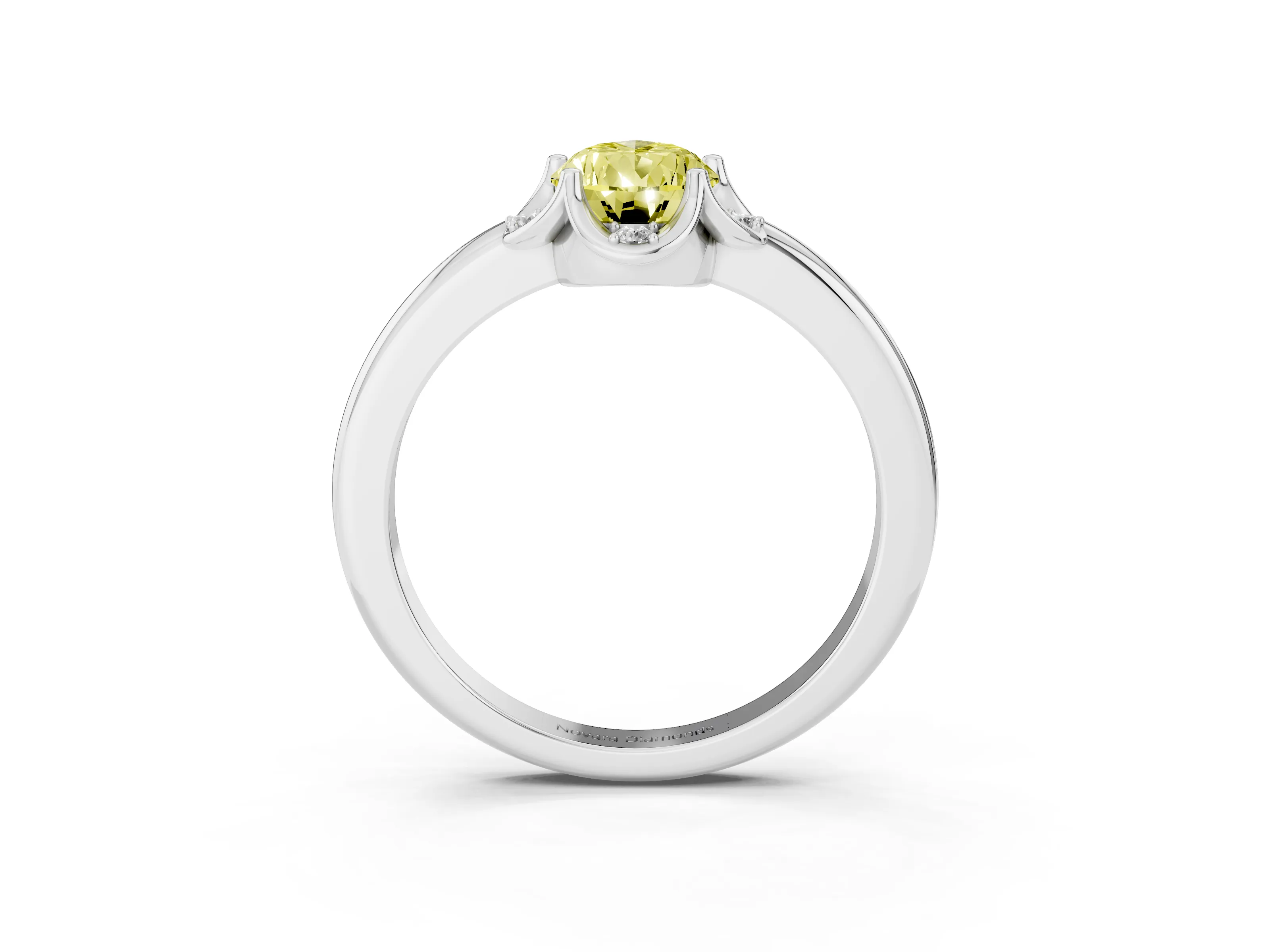 Fancy Yellow Pear Cut Diamond Round Cluster Halo Ring Set in Platinum with Solitaire Band and Prong Setting