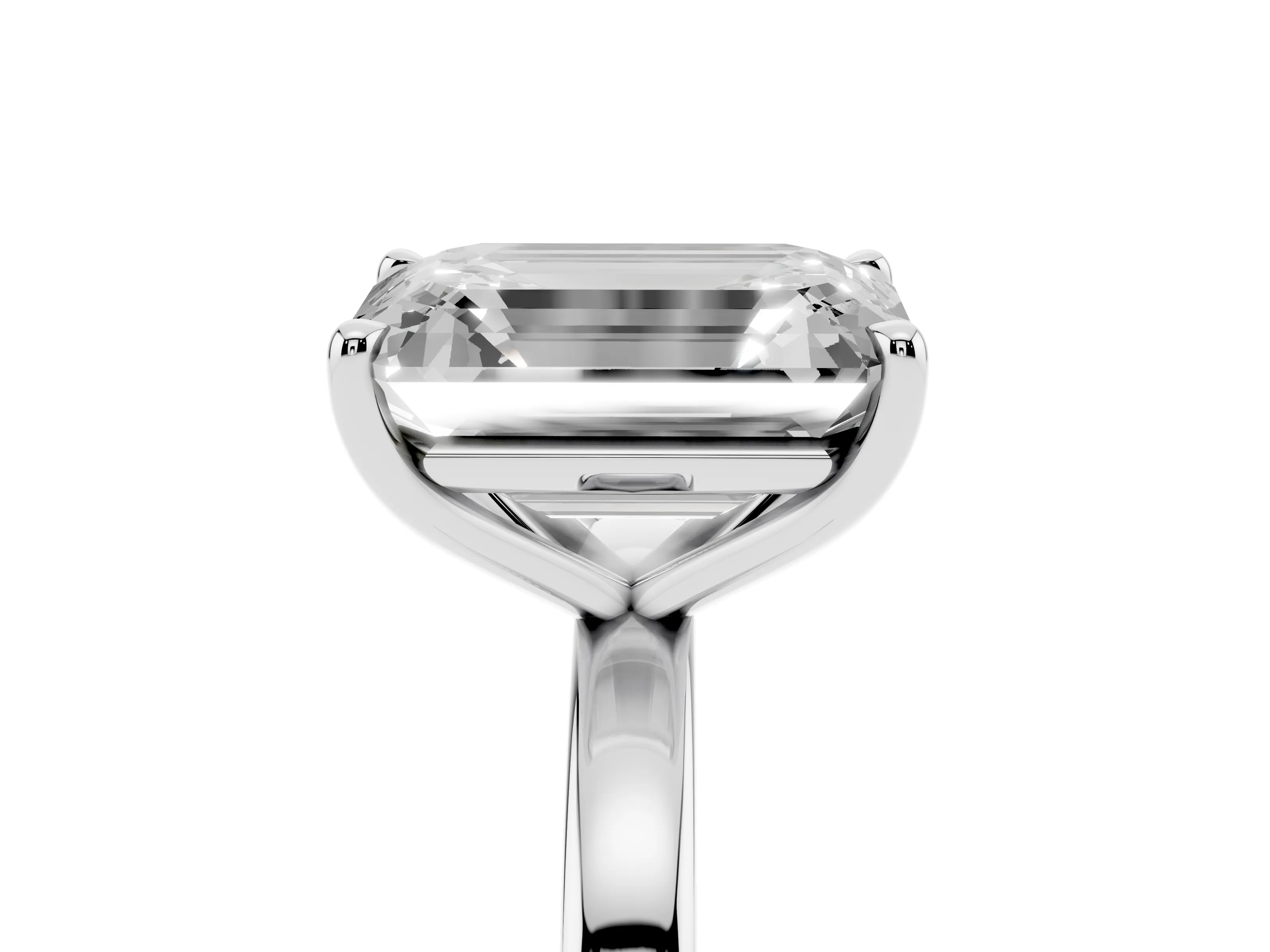 Fancy Yellow Pear Cut and Emerald Cut Toi Moi Ring Set in White gold with Prong Setting