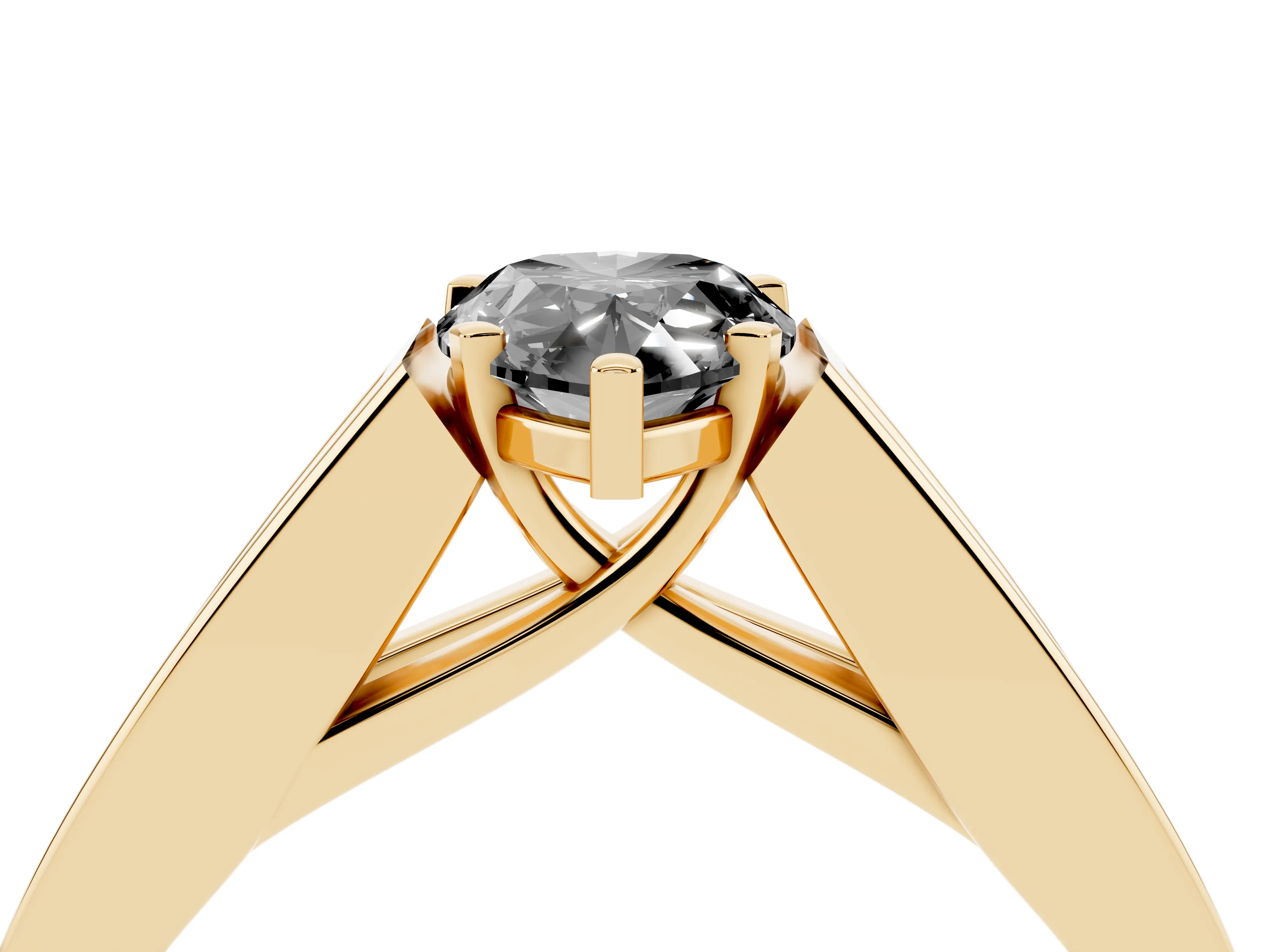 Fancy Black Pear Cut Diamond Solitaire Ring Set in Yellow gold with Channel-Set Accent Stones and Prong Setting