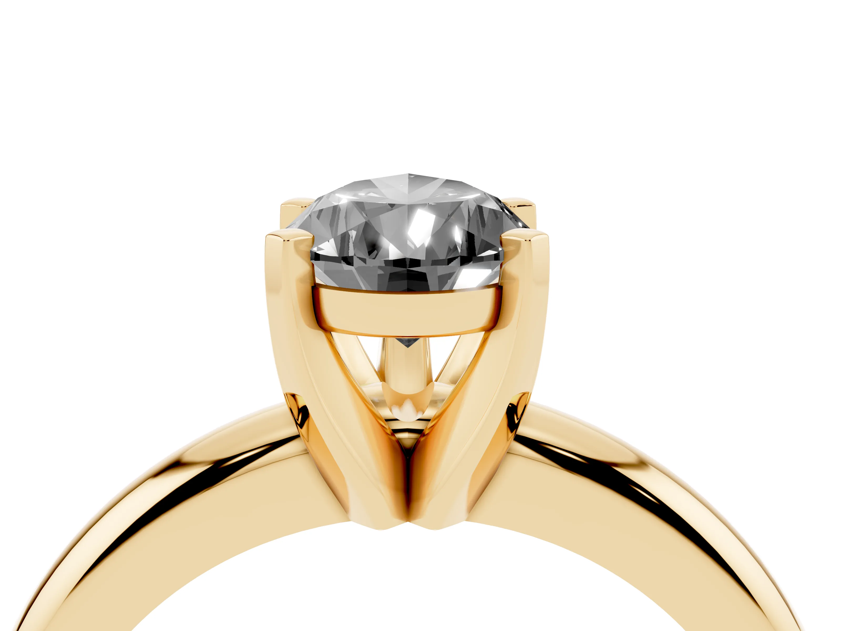 Fancy Black Pear Cut Diamond Solitaire Engagement Ring Set in Yellow gold with Round Band and Prong Setting