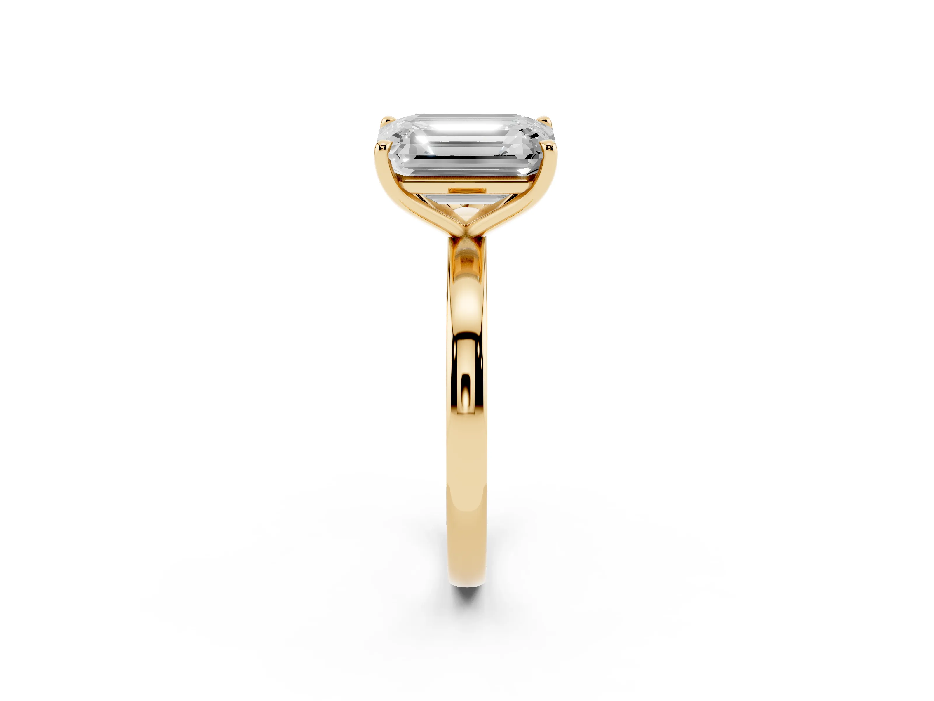 Fancy Blue Pear Cut and Emerald Cut Toi Moi Ring Set in Yellow gold with Prong Setting