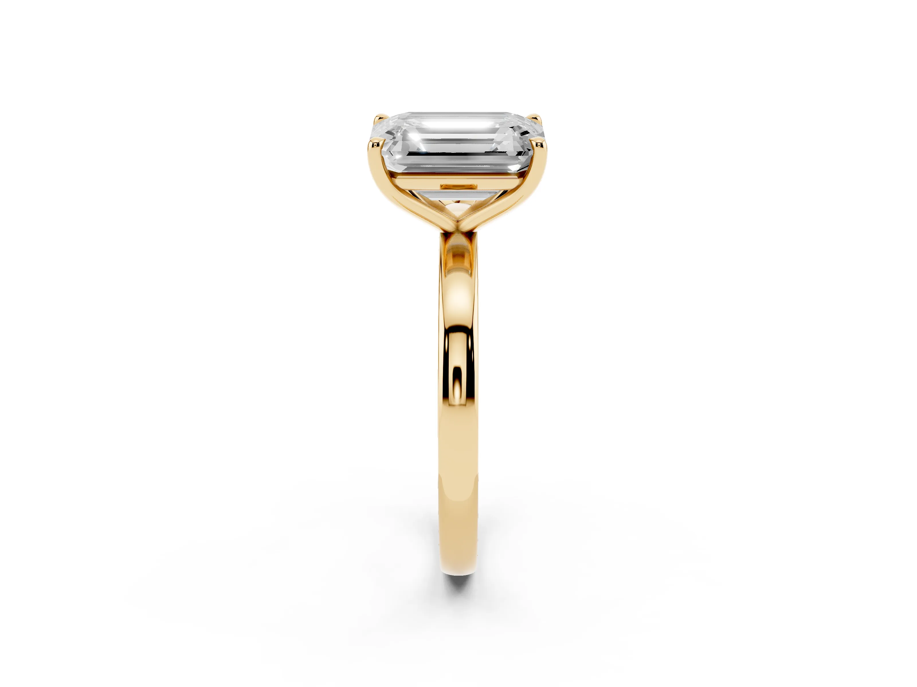Fancy Green Pear Cut and Emerald Cut Toi Moi Ring Set in Yellow gold with Prong Setting